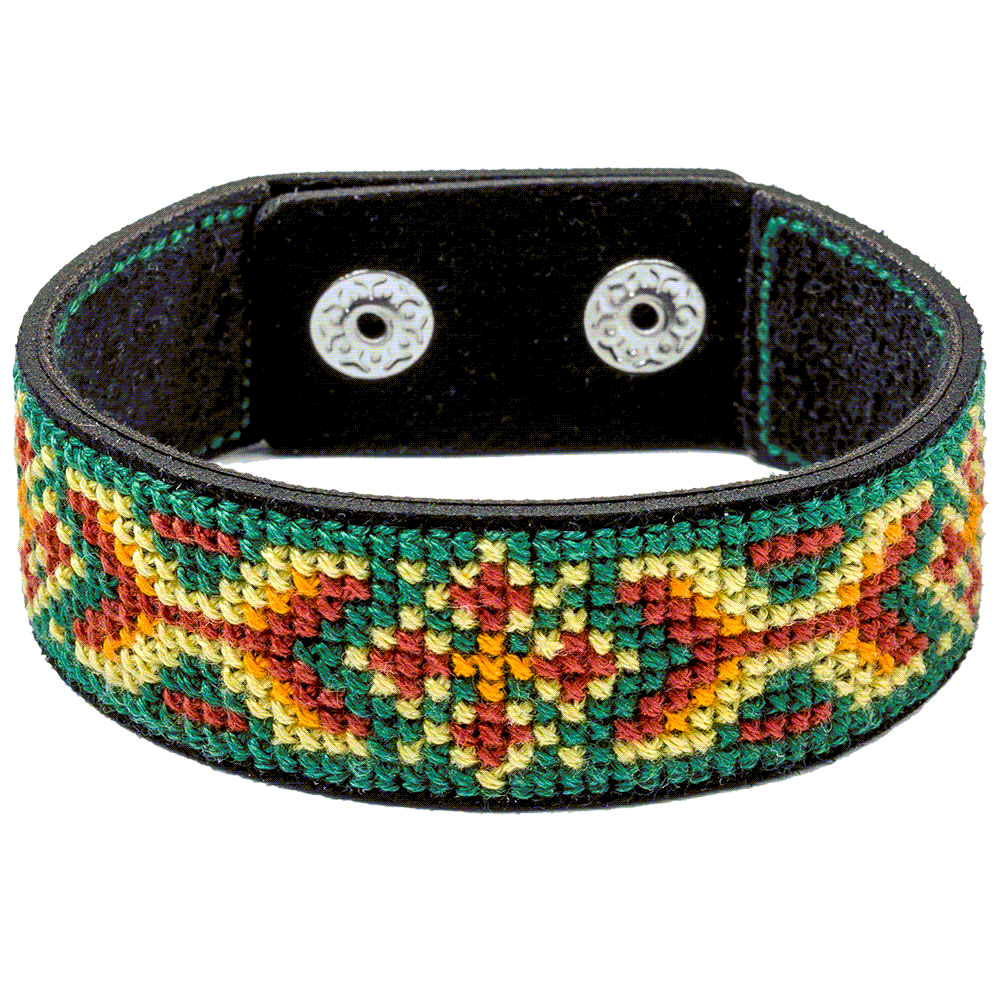 Bracelet Needlecraft Kit - Cross Stitch Kits on Leather - Luca - S Yarns