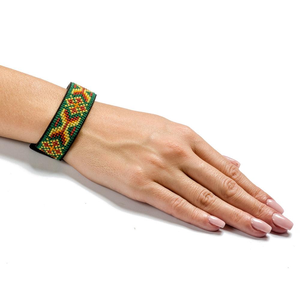 Bracelet Needlecraft Kit - Cross Stitch Kits on Leather - Luca - S Yarns