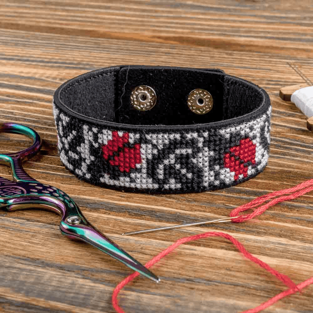Bracelet Needlecraft Kit - Cross Stitch Kits on Leather - Luca - S Yarns