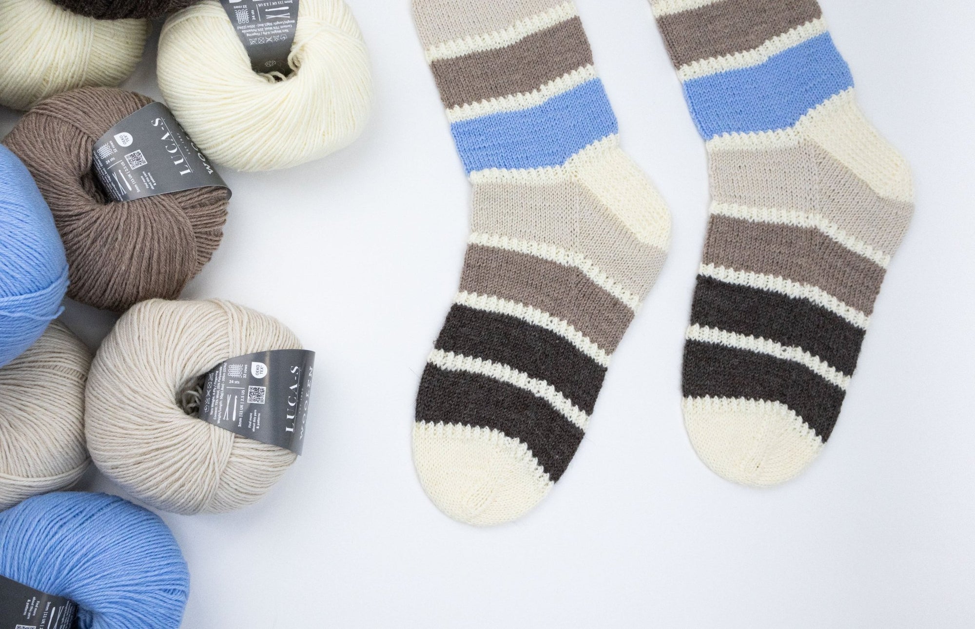 Coastal Stripes Socks - Luca - S Yarns