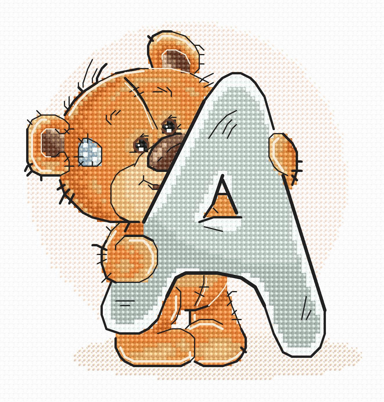 Cross Stitch Kit Alphabet - Luca - S Kit - Letter „A” B1202 - Luca - S Yarns
