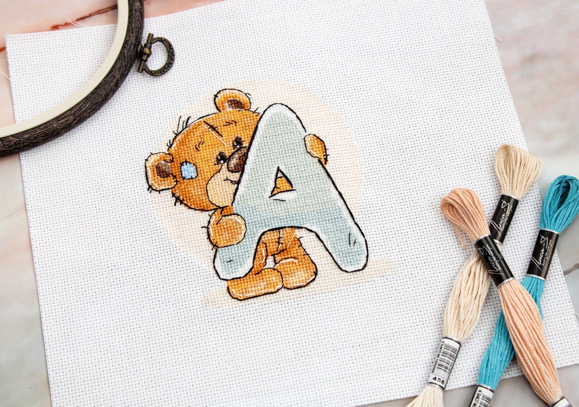 Cross Stitch Kit Alphabet - Luca - S Kit - Letter „A” B1202 - Luca - S Yarns