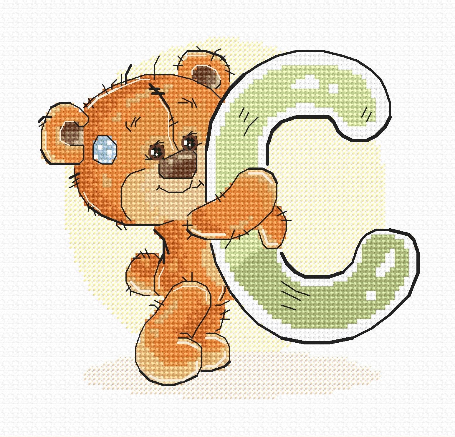 Cross Stitch Kit Alphabet - Luca - S Kit - Letter „C” B1204 - Luca - S Yarns