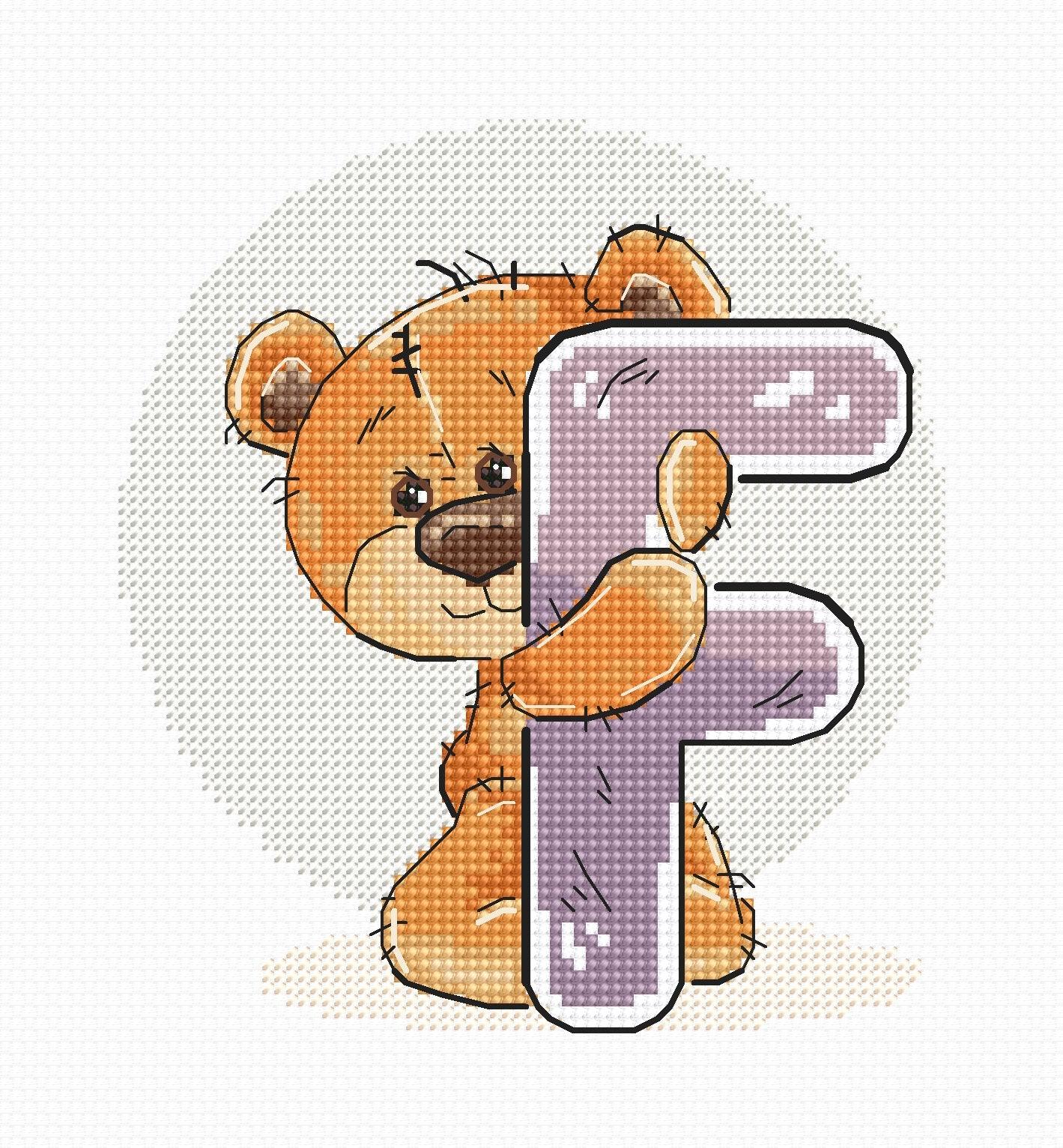Cross Stitch Kit Alphabet - Luca - S Kit - Letter „F” B1207 - Luca - S Yarns