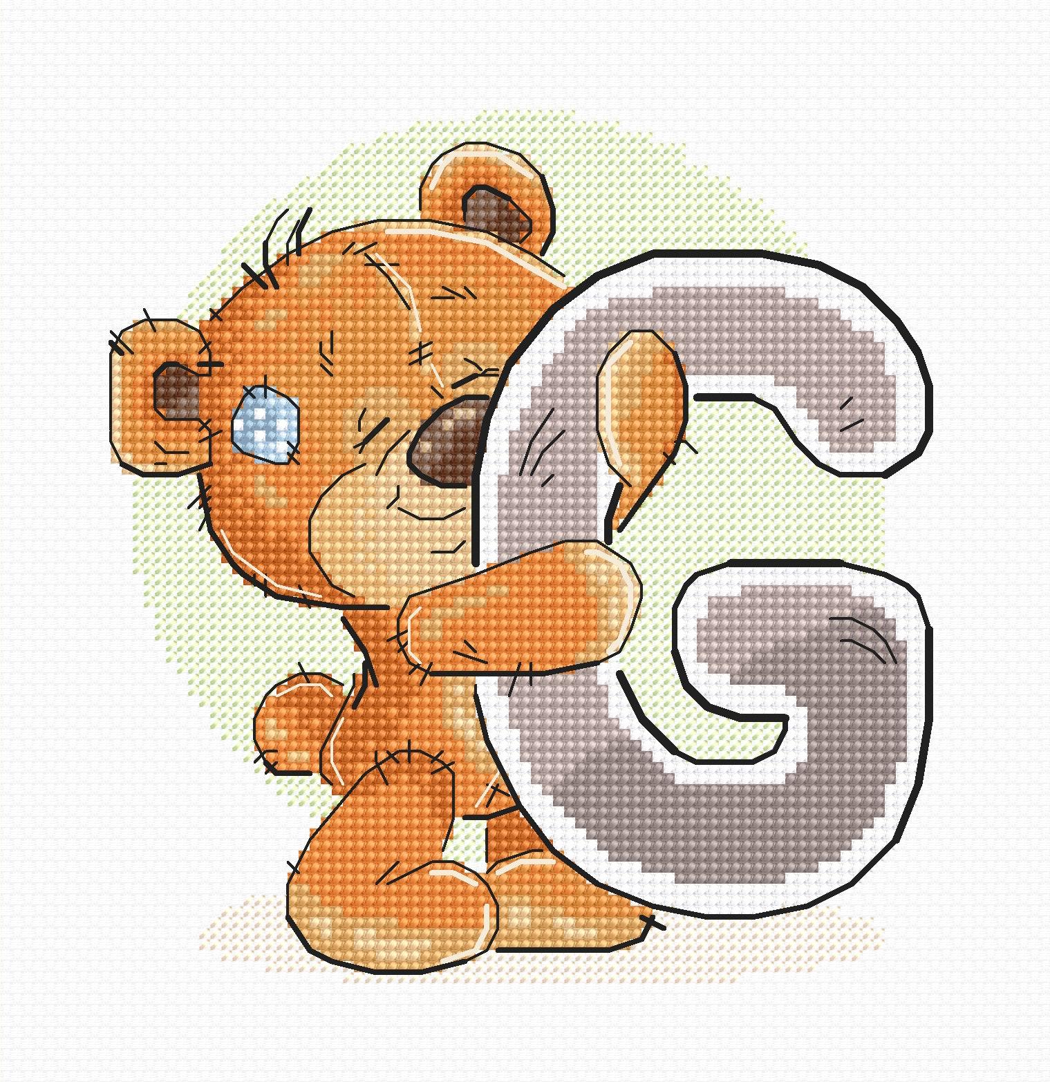 Cross Stitch Kit Alphabet - Luca - S Kit - Letter „G” B1208 - Luca - S Yarns