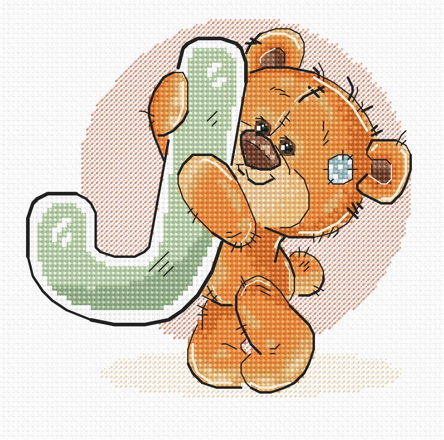Cross Stitch Kit Alphabet - Luca - S Kit - Letter „J” B1211 - Luca - S Yarns