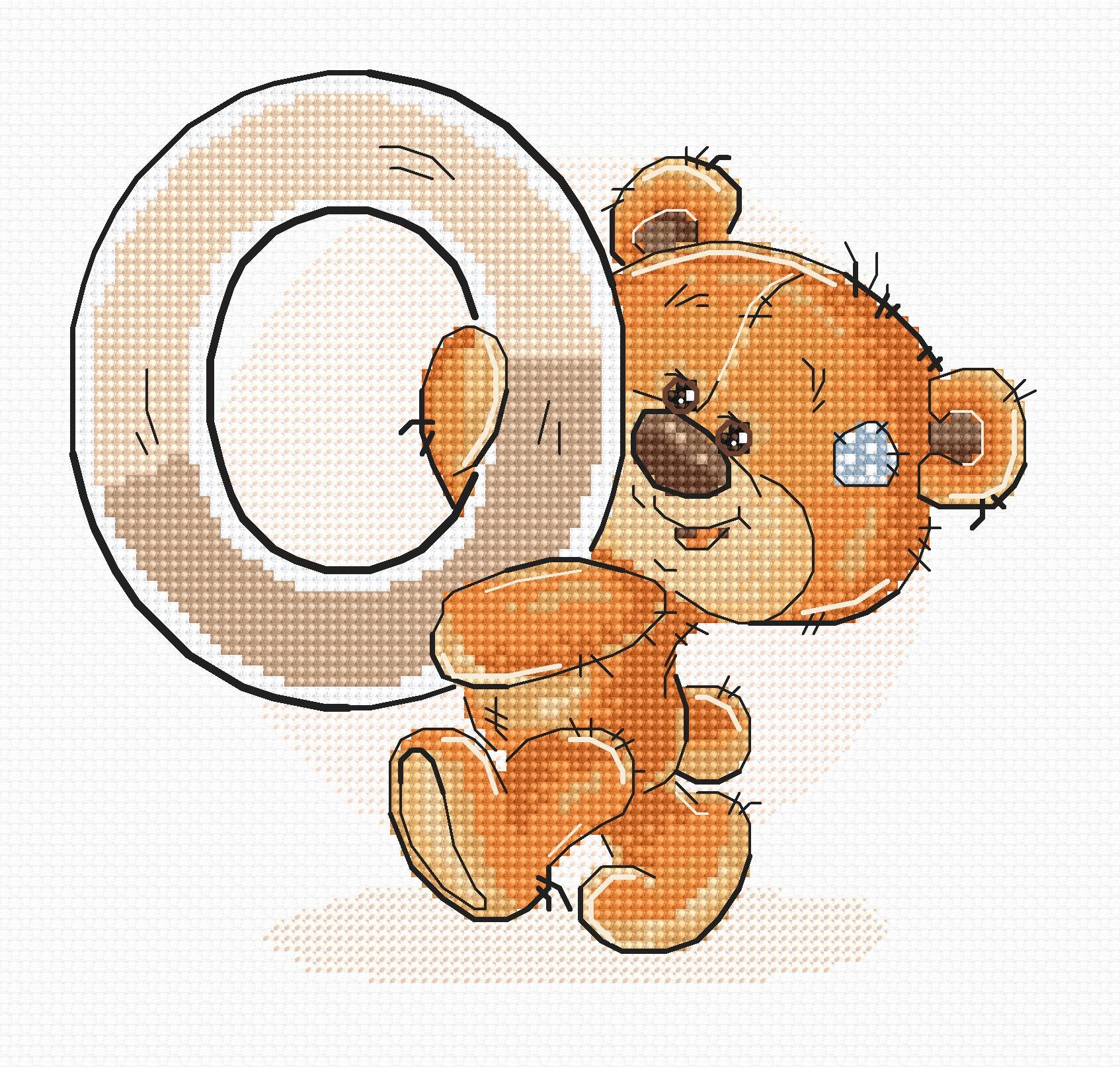 Cross Stitch Kit Alphabet - Luca - S Kit - Letter „O” B1216 - Luca - S Yarns
