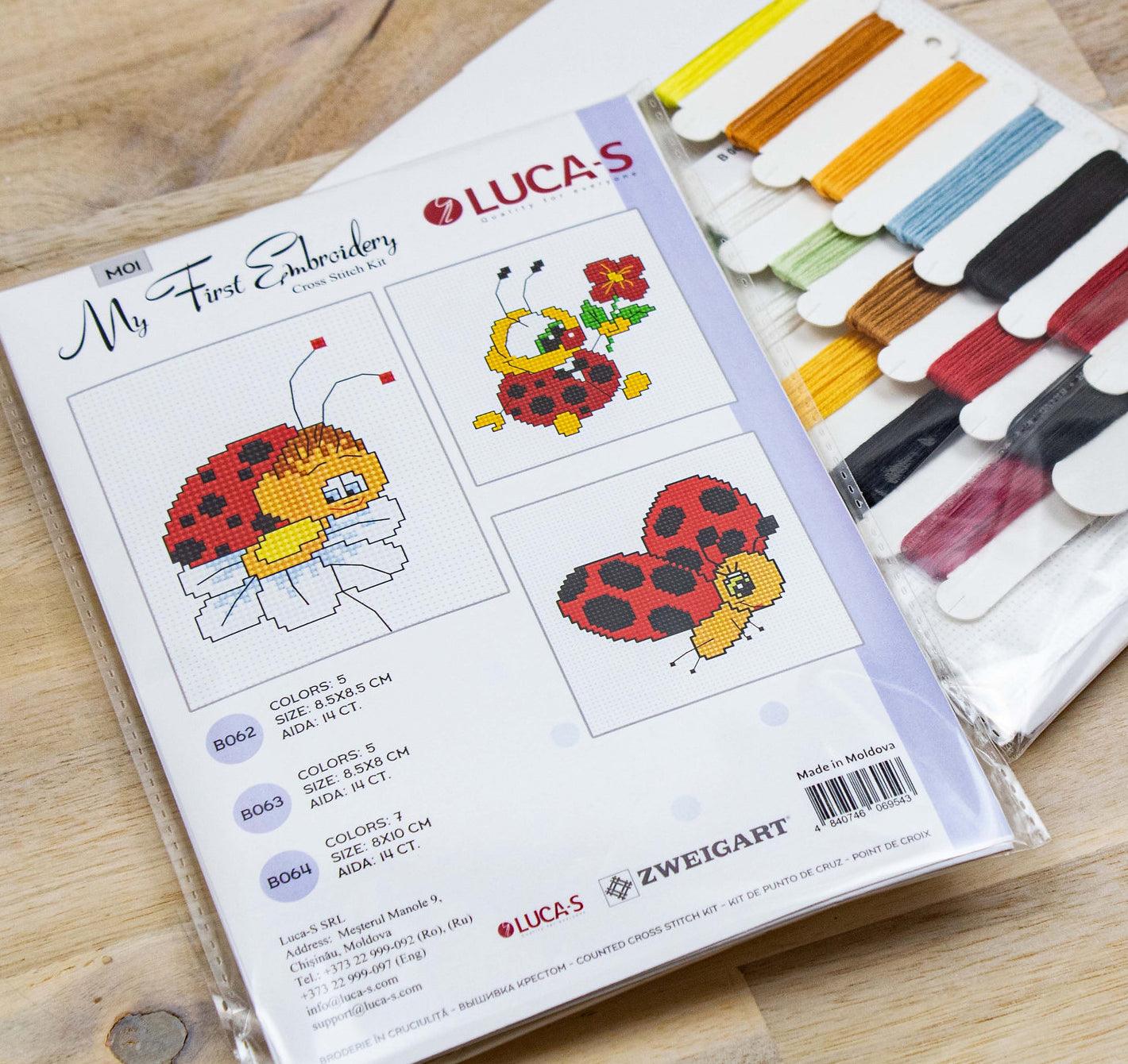 Cross Stitch Kit for Beginners - Kids Embroidery Kit M01 - Luca - S Yarns