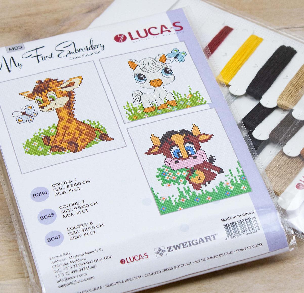 Cross Stitch Kit for Beginners - Kids Embroidery Kit M03 - Luca - S Yarns
