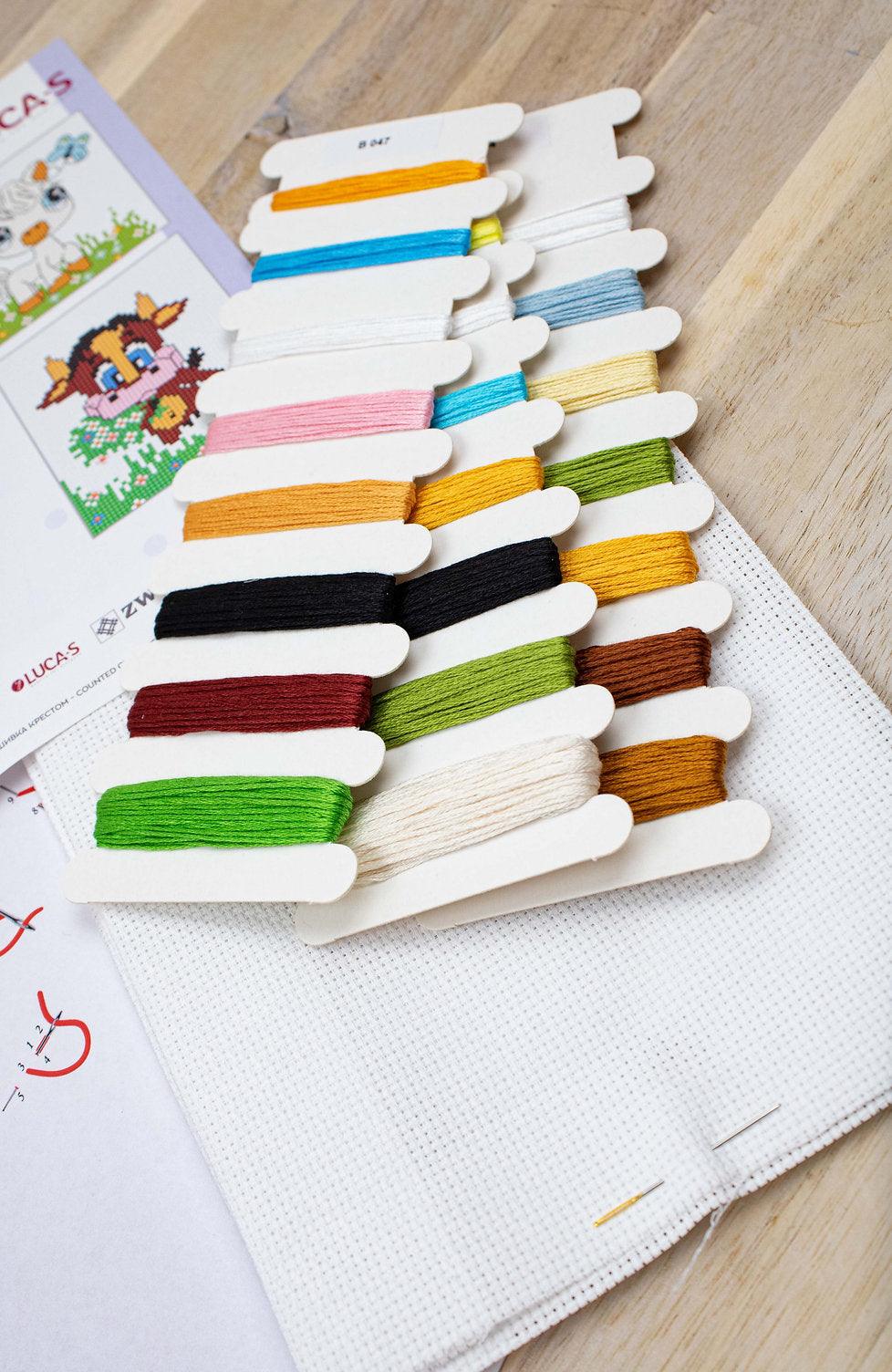 Cross Stitch Kit for Beginners - Kids Embroidery Kit M03 - Luca - S Yarns