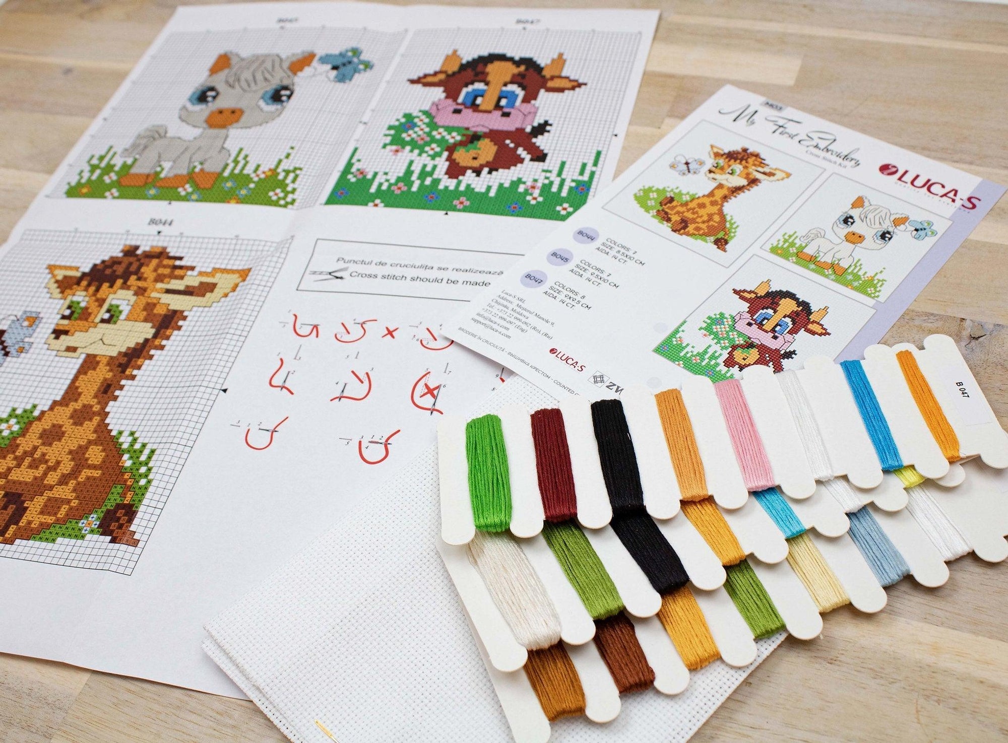 Cross Stitch Kit for Beginners - Kids Embroidery Kit M03 - Luca - S Yarns