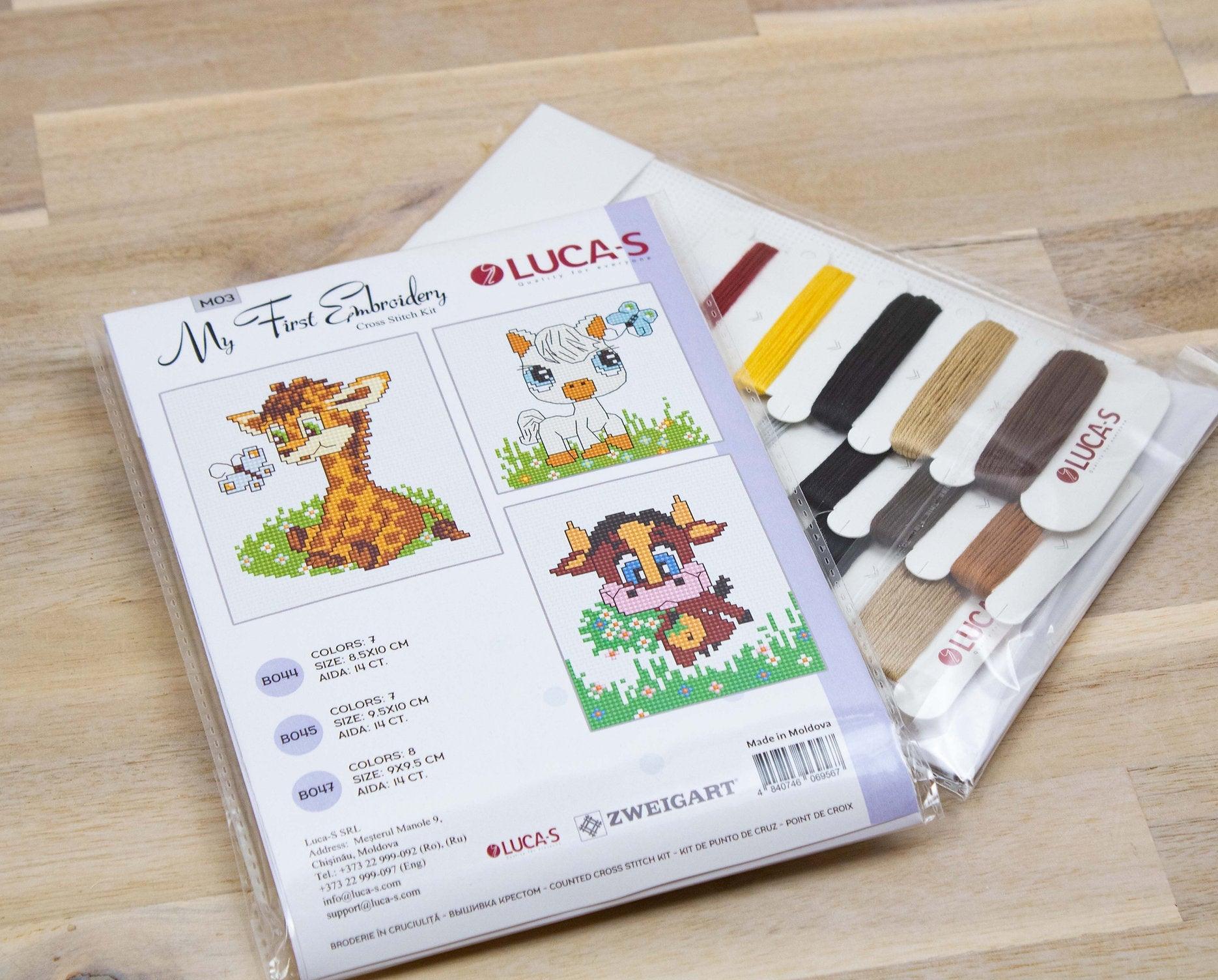 Cross Stitch Kit for Beginners - Kids Embroidery Kit M03 - Luca - S Yarns