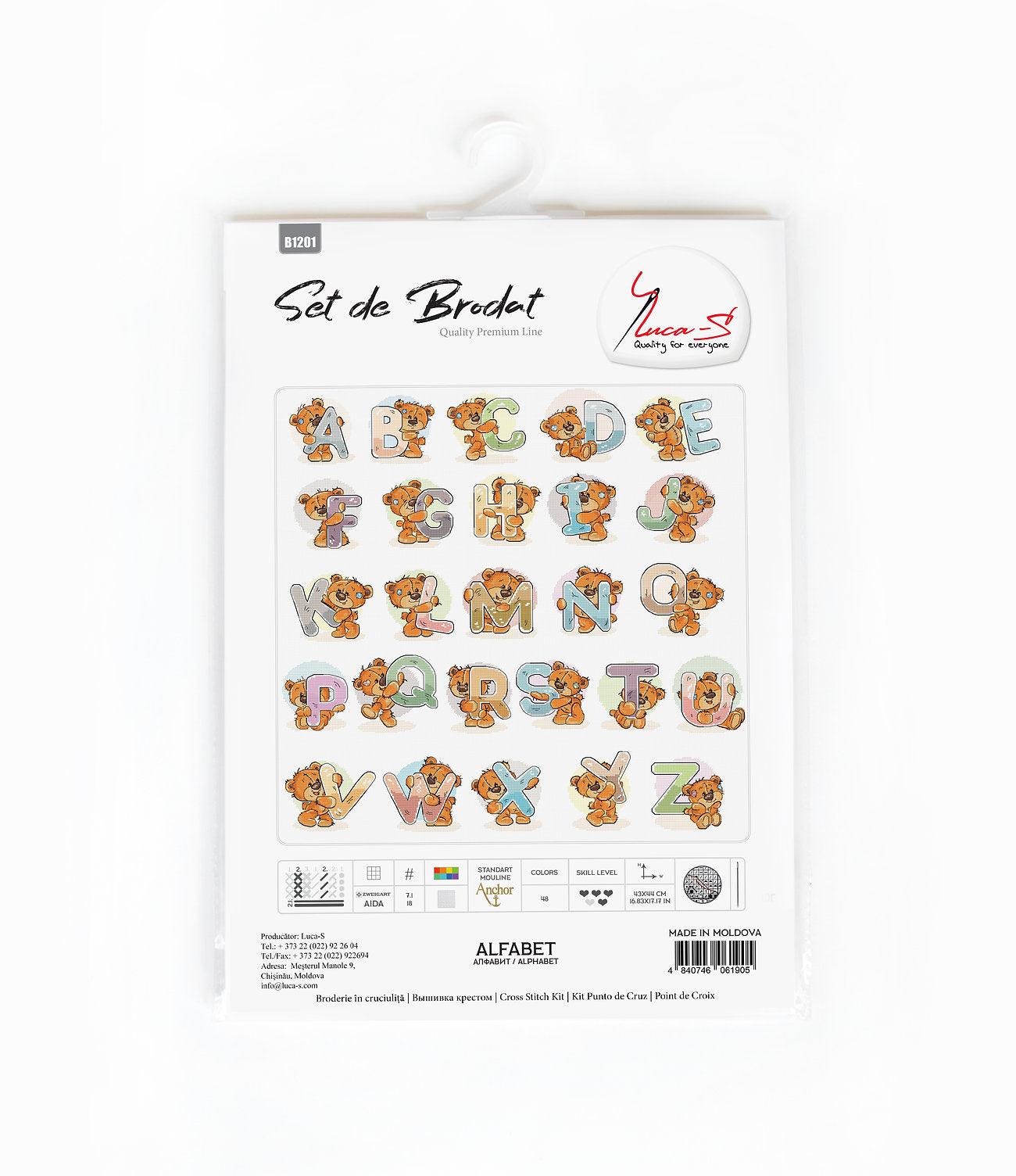 Cross Stitch Kit Luca - S - Alphabet, B1201 - Luca - S Yarns