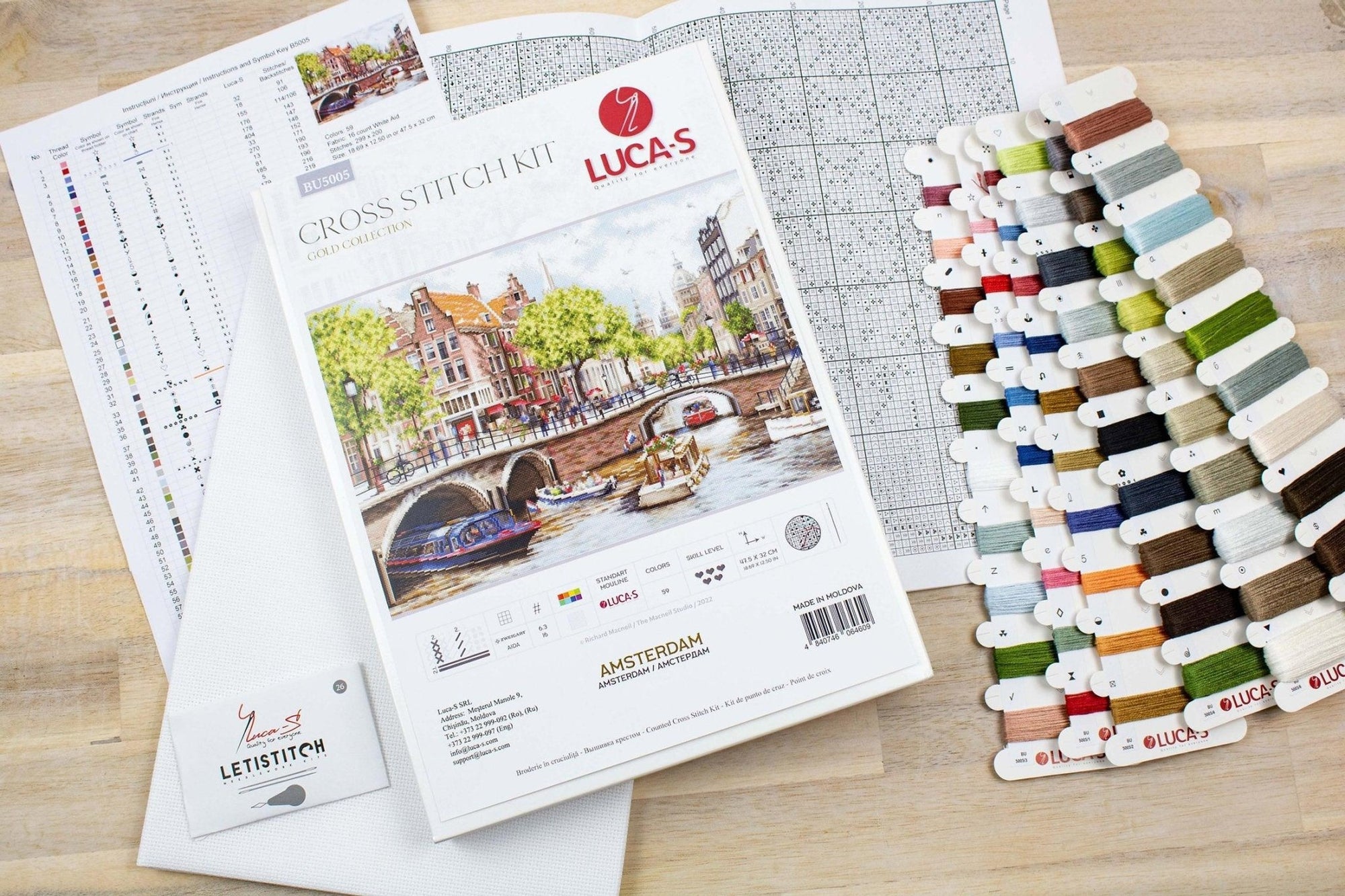 Cross Stitch Kit Luca - S - Amsterdam, BU5005 - Luca - S Yarns
