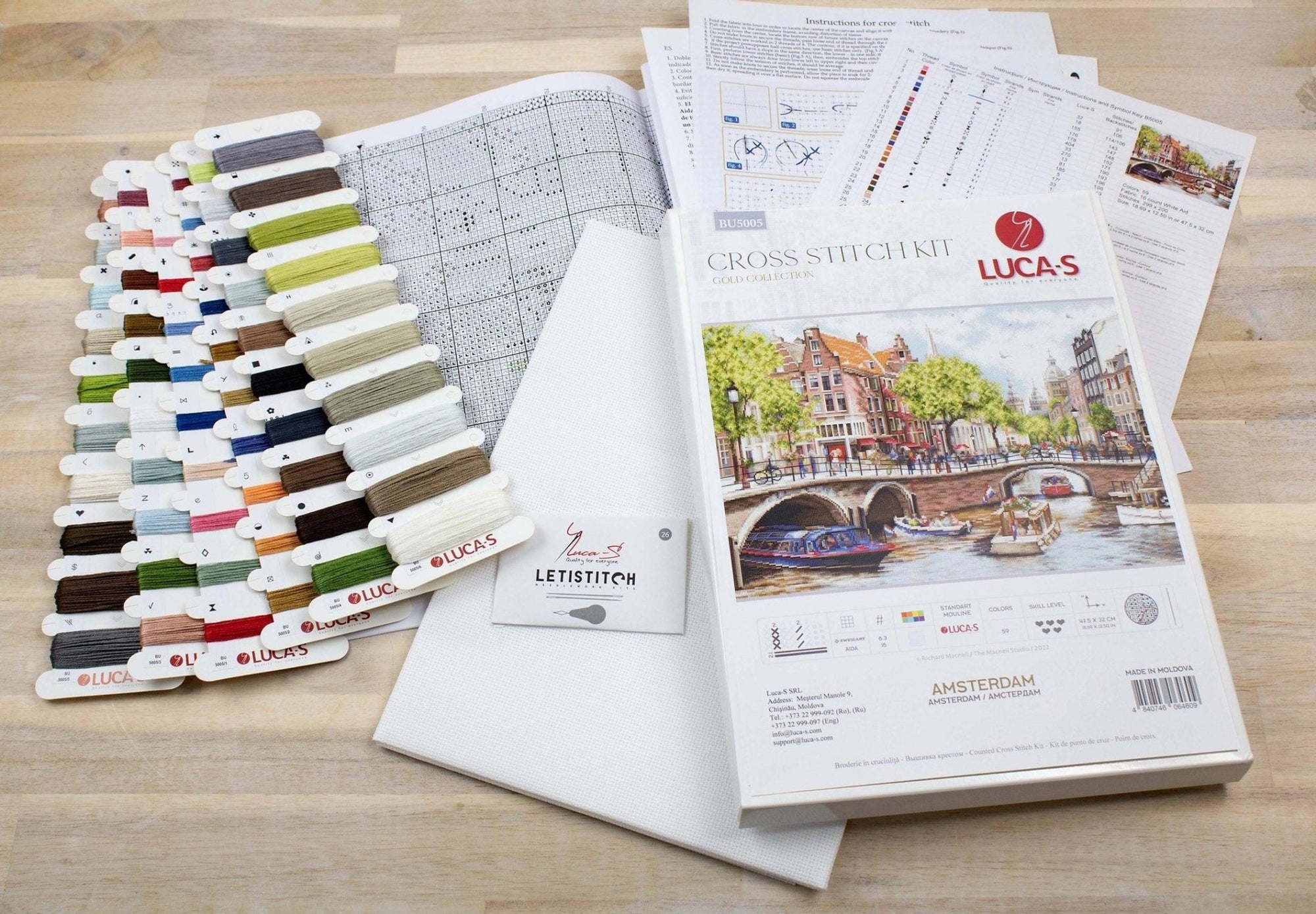 Cross Stitch Kit Luca - S - Amsterdam, BU5005 - Luca - S Yarns