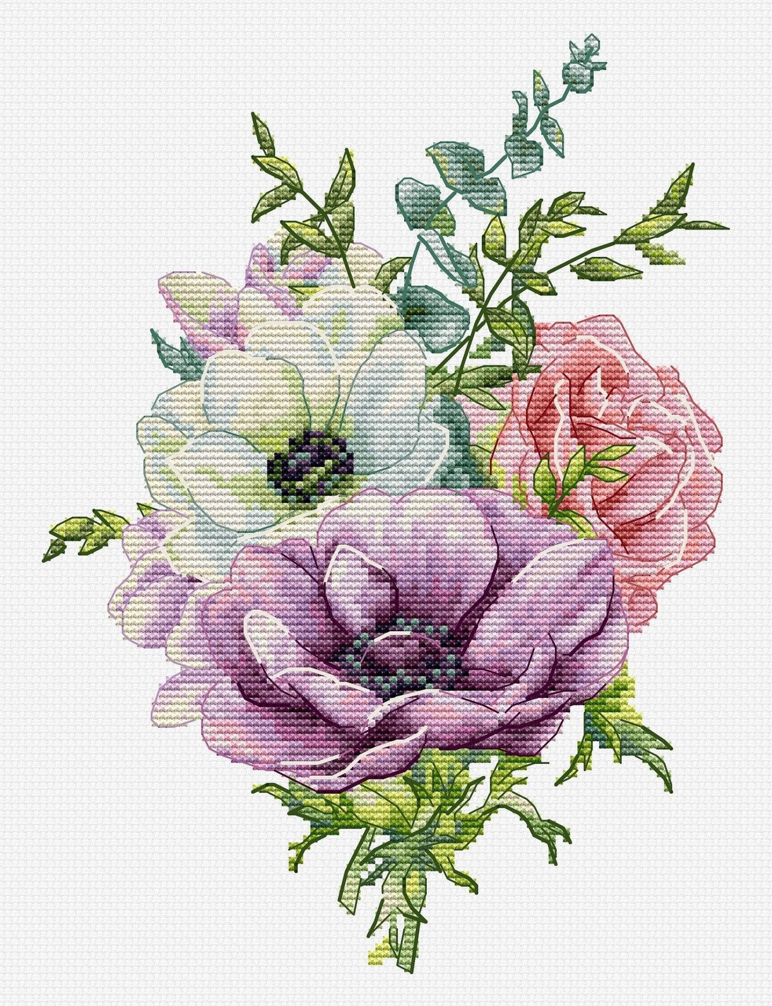 Cross Stitch Kit Luca - S - Anemone, B7017 - Luca - S Yarns