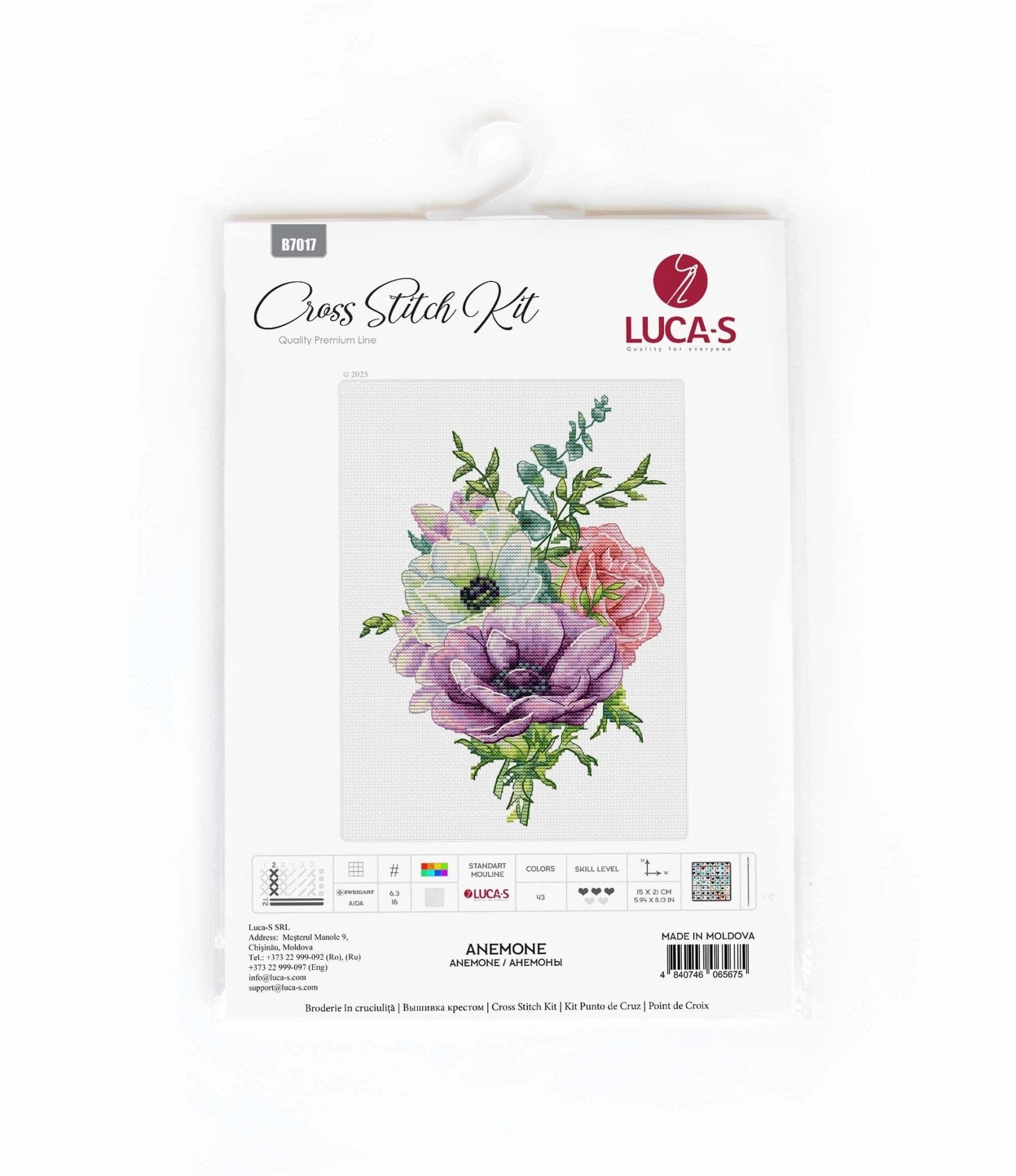 Cross Stitch Kit Luca - S - Anemone, B7017 - Luca - S Yarns