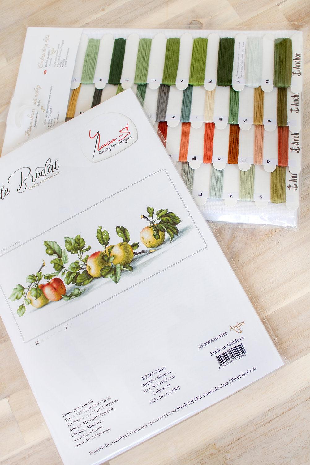 Cross Stitch Kit Luca - S - Apples, B2265 - Luca - S Yarns