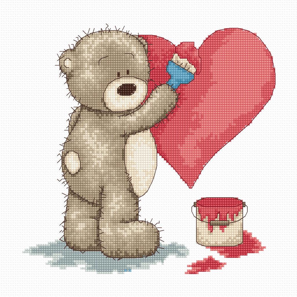 Cross Stitch Kit Luca - S - B1007, Bruno Bear - Luca - S Yarns