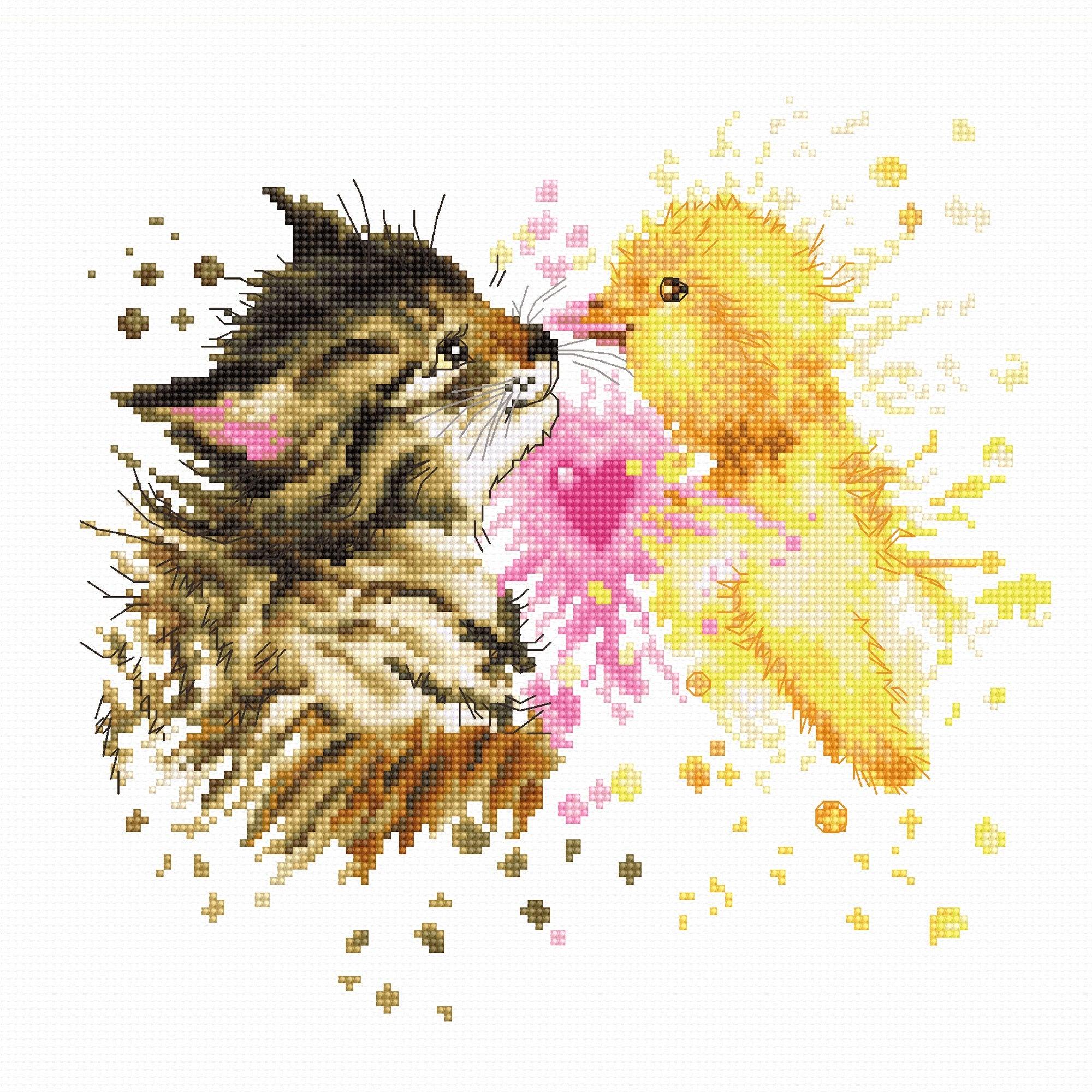 Cross Stitch Kit Luca - S - B2301, Kitten and Duckling - Luca - S Yarns