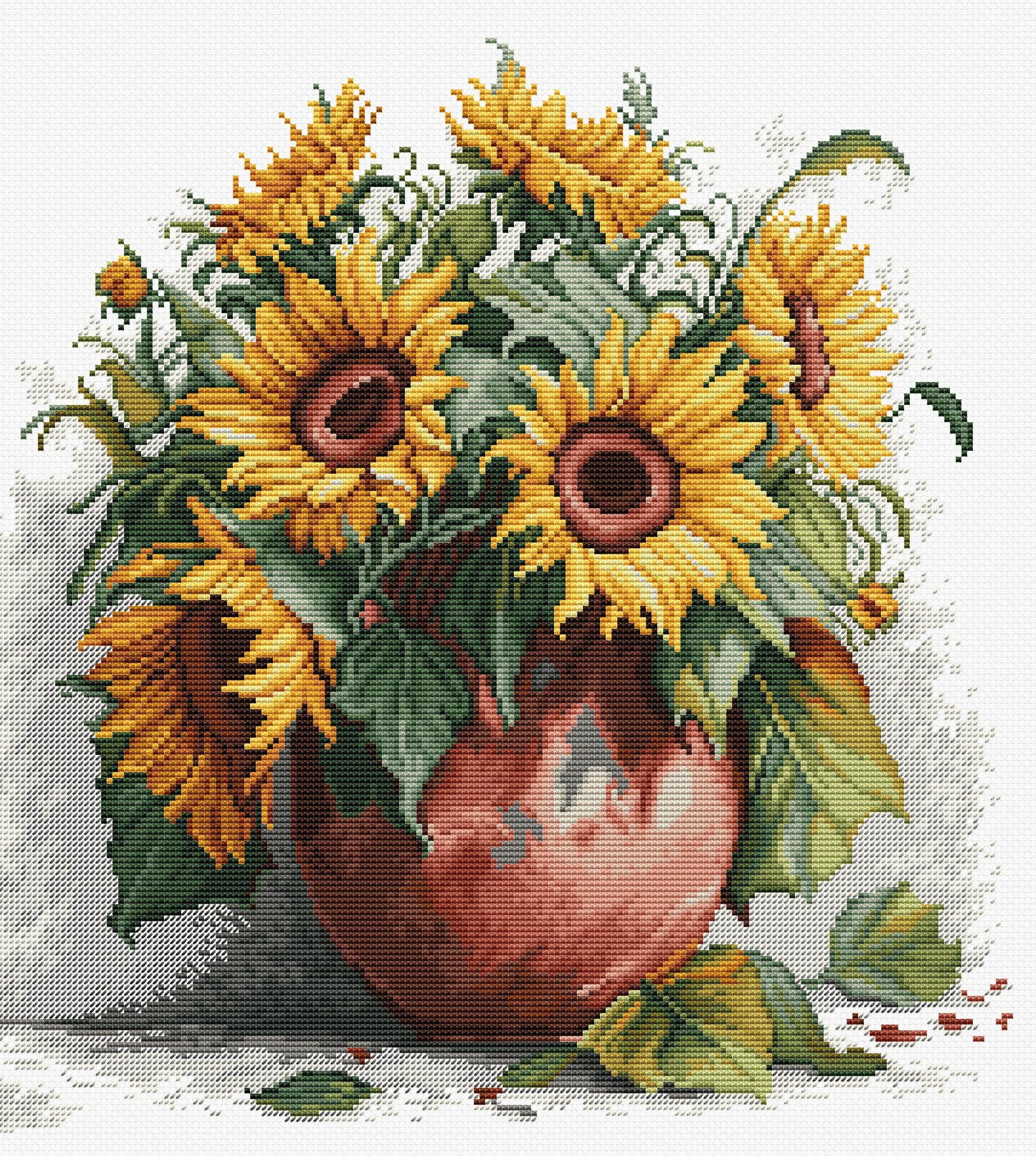 Cross Stitch Kit Luca - S - B7021, The Sunflowers - Luca - S Yarns