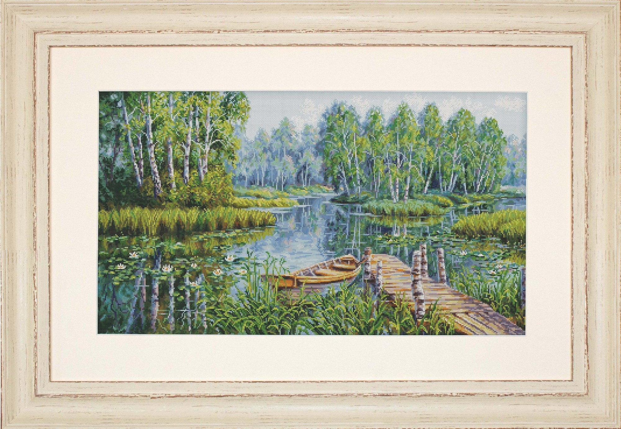 Cross Stitch Kit Luca - S - Birches at the edge of the lake, BU5012 - Luca - S Yarns