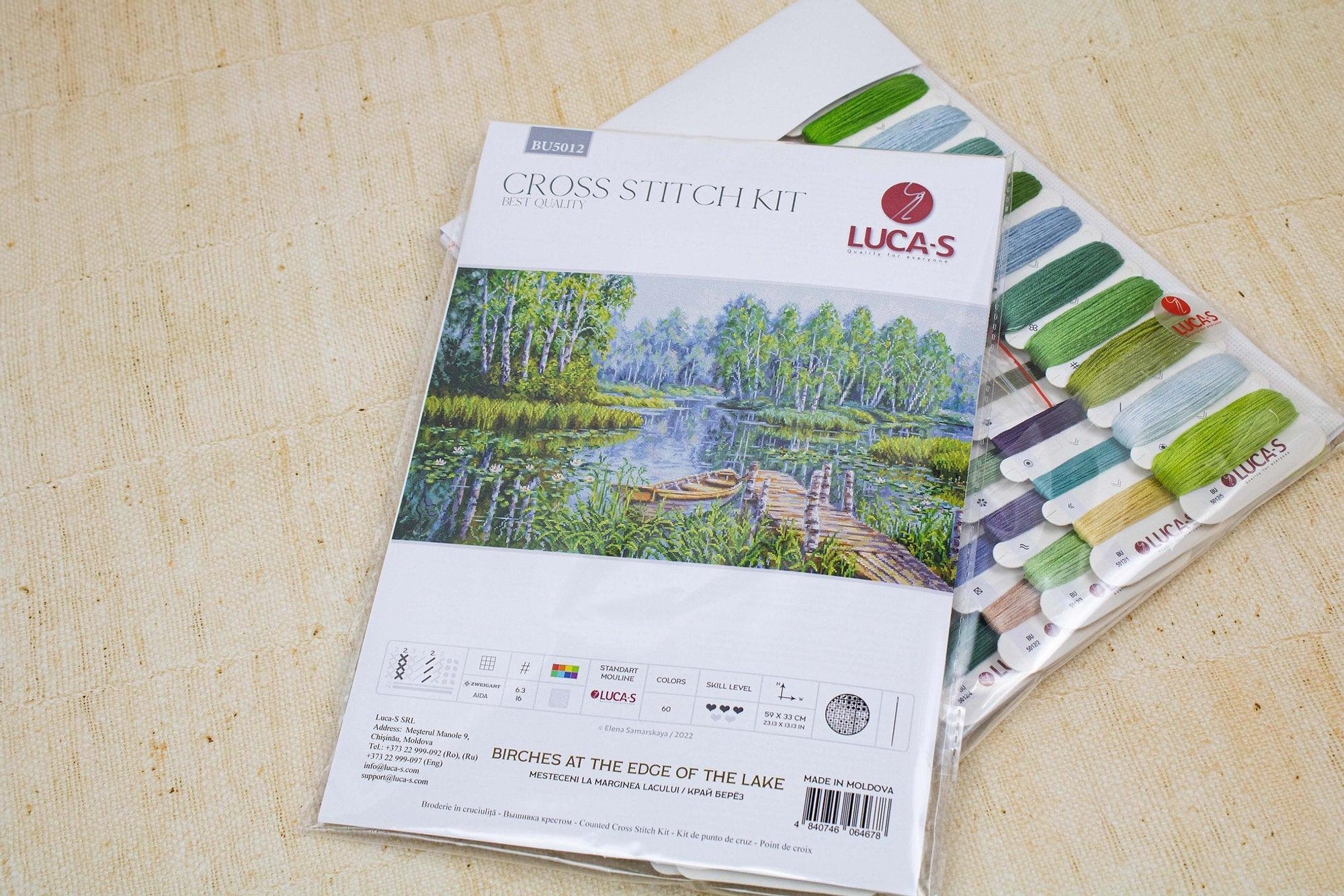 Cross Stitch Kit Luca - S - Birches at the edge of the lake, BU5012 - Luca - S Yarns