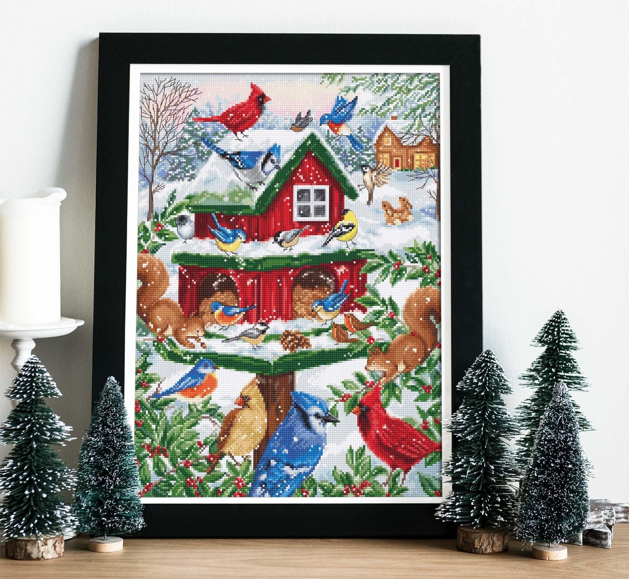 Cross Stitch Kit Luca - S - Blissful Bird Feeder, B2417 - Luca - S Yarns