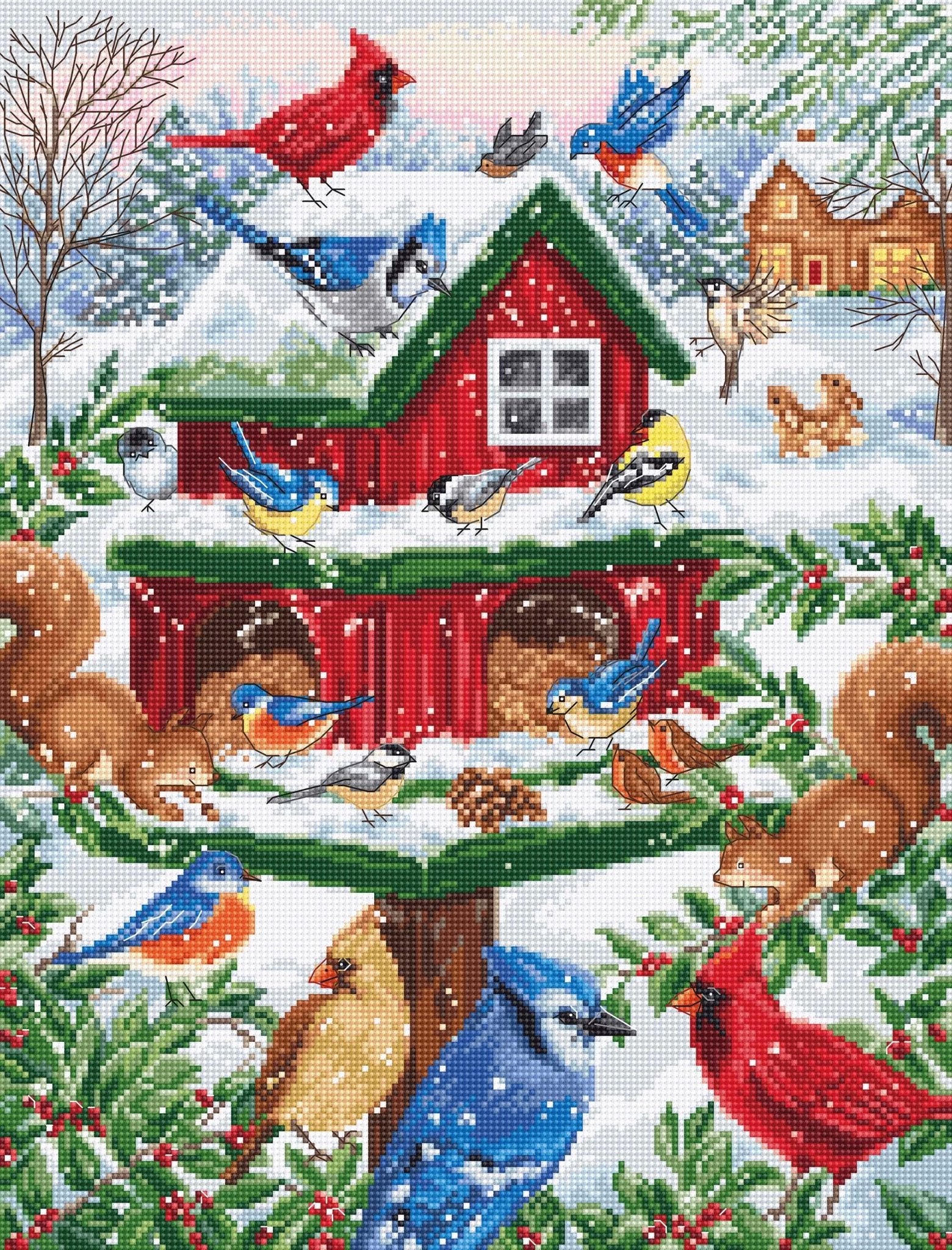 Cross Stitch Kit Luca - S - Blissful Bird Feeder, B2417 - Luca - S Yarns