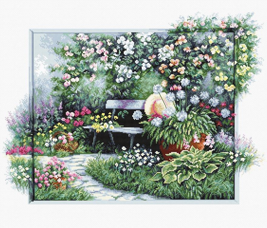 Cross Stitch Kit Luca - S - Blooming Garden, BU4012 - Luca - S Yarns