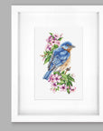 Cross Stitch Kit Luca - S - Blue bird on the branch, B1198 - Luca - S Yarns