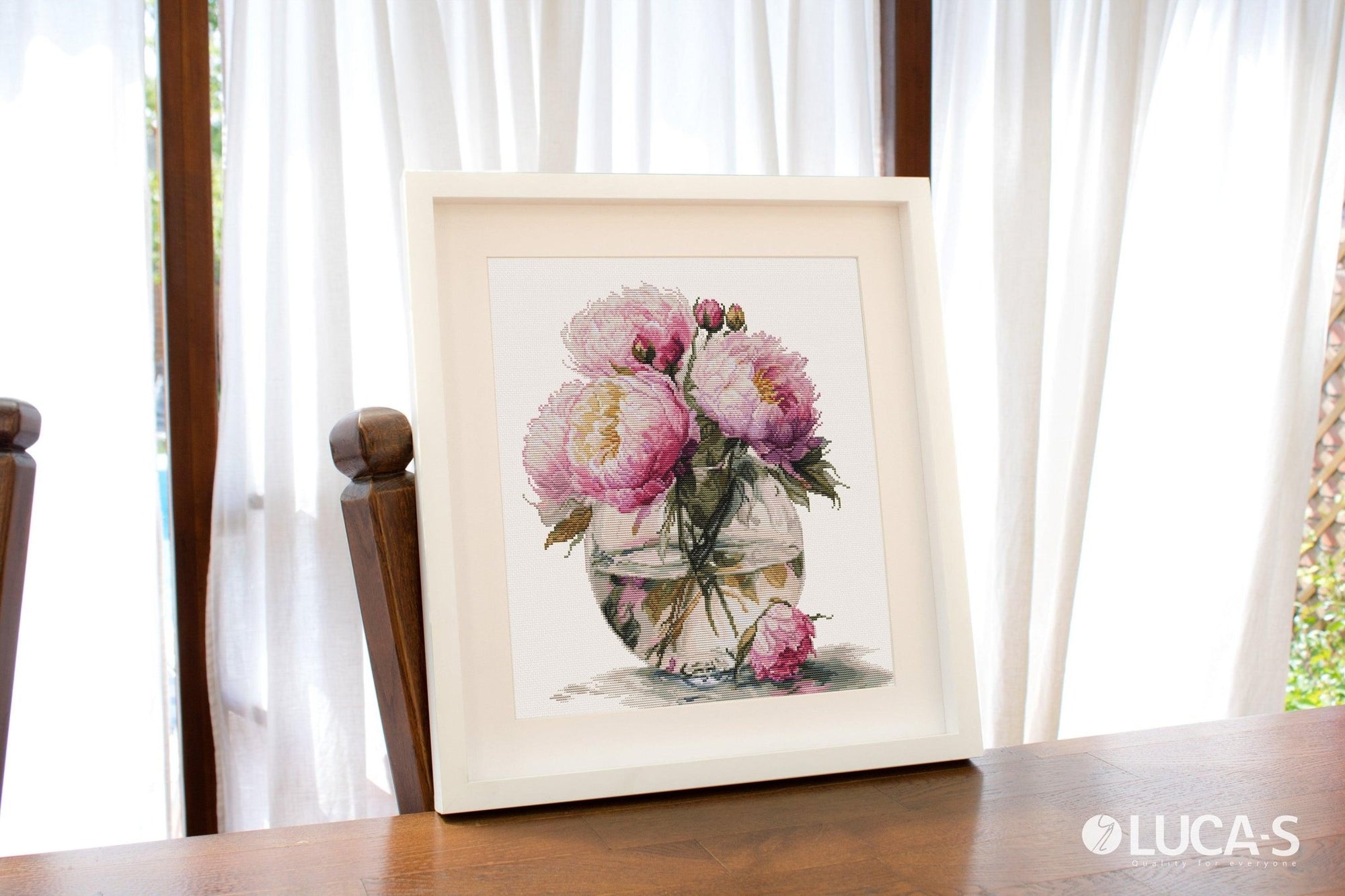 Cross Stitch Kit Luca - S - Bouquet of Peonies, B7028 - Luca - S Yarns