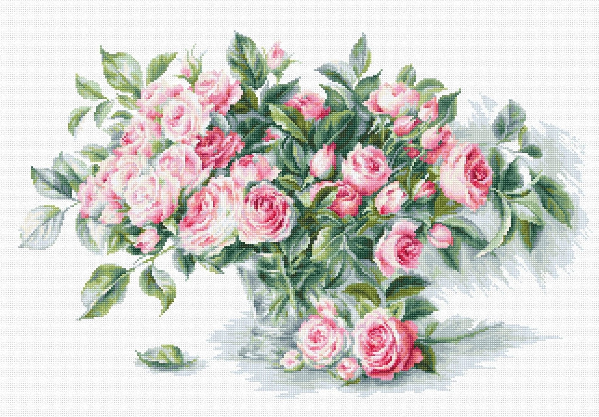 Cross Stitch Kit Luca - S - Bouquet of Pink Roses BL22866 - Luca - S Yarns