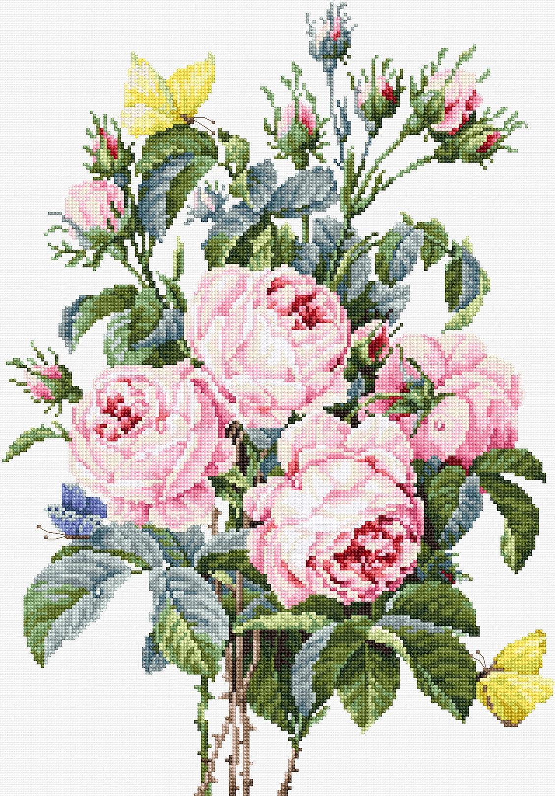 Cross Stitch Kit Luca - S - Bouquet of roses BA2373 - Luca - S Yarns
