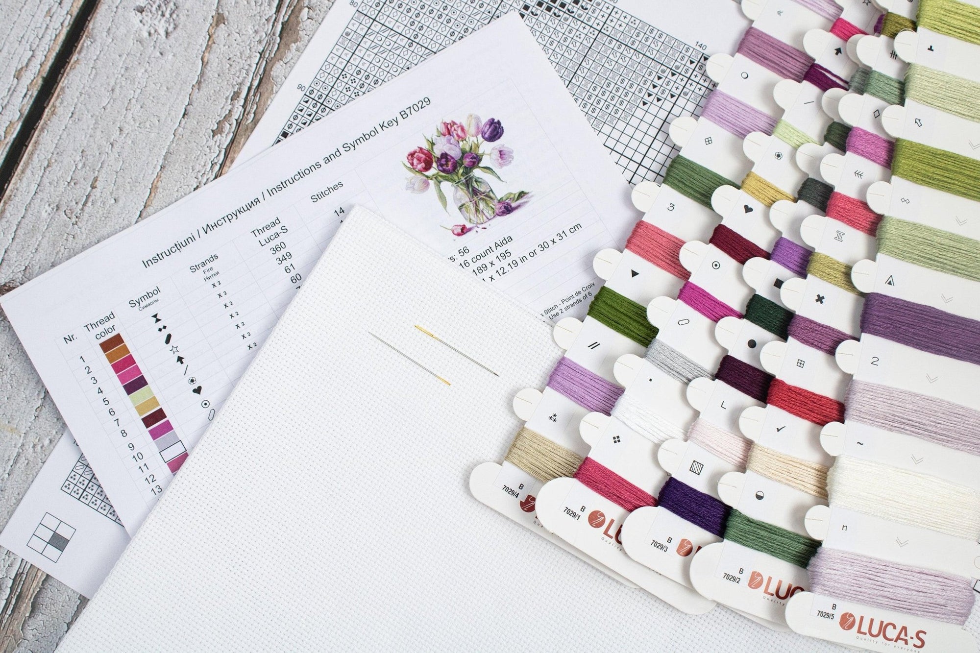 Cross Stitch Kit Luca - S - Bouquet of Tulips, B7029 - Luca - S Yarns