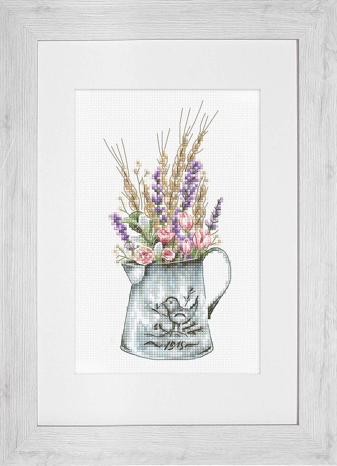 Cross Stitch Kit Luca - S - Bouquet with lavender, B7008 - Luca - S Yarns