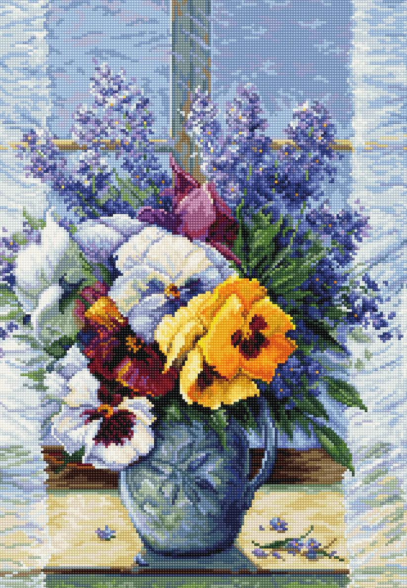 Cross Stitch Kit Luca - S - Bouquet with Pansies, B7030 - Luca - S Yarns