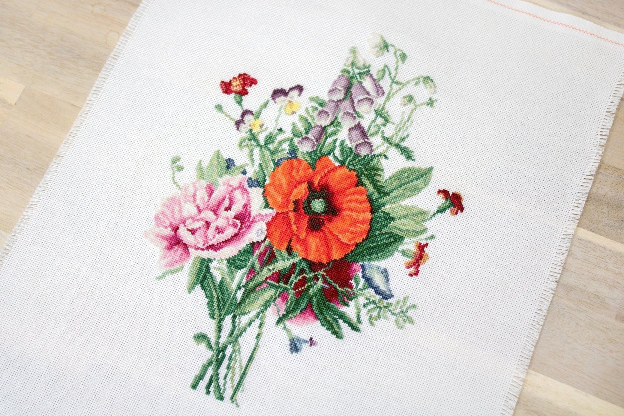 Cross Stitch Kit Luca - S - Bouquet with Poppy and Peony, B2350 - Luca - S Yarns