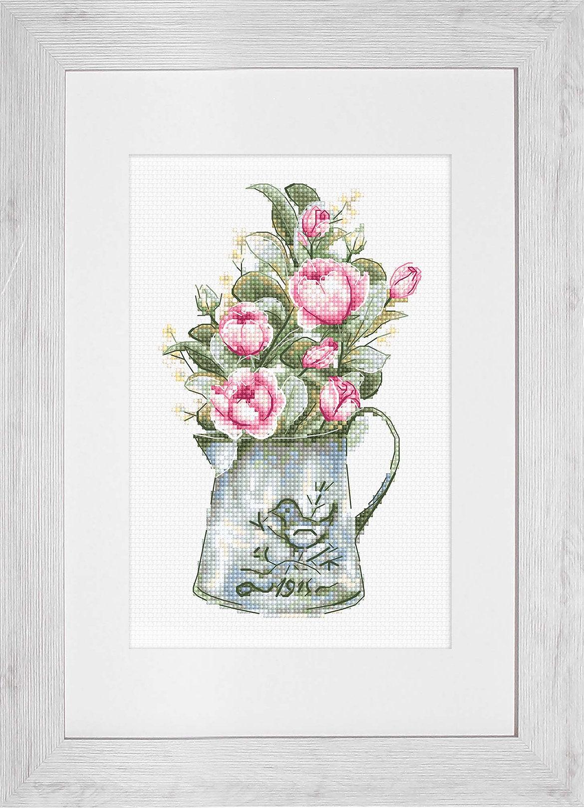 Cross Stitch Kit Luca - S - Bouquet with Roses, B7006 - Luca - S Yarns