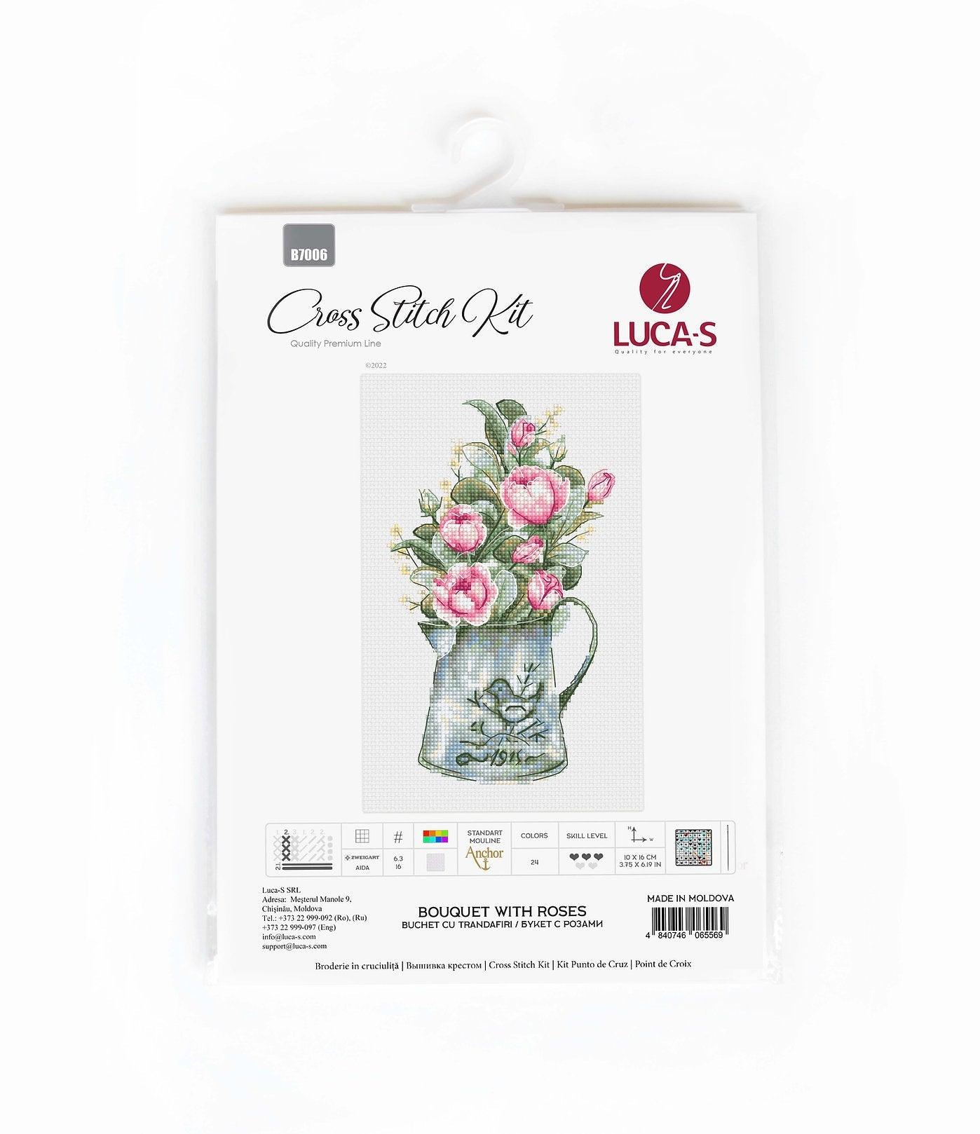 Cross Stitch Kit Luca - S - Bouquet with Roses, B7006 - Luca - S Yarns