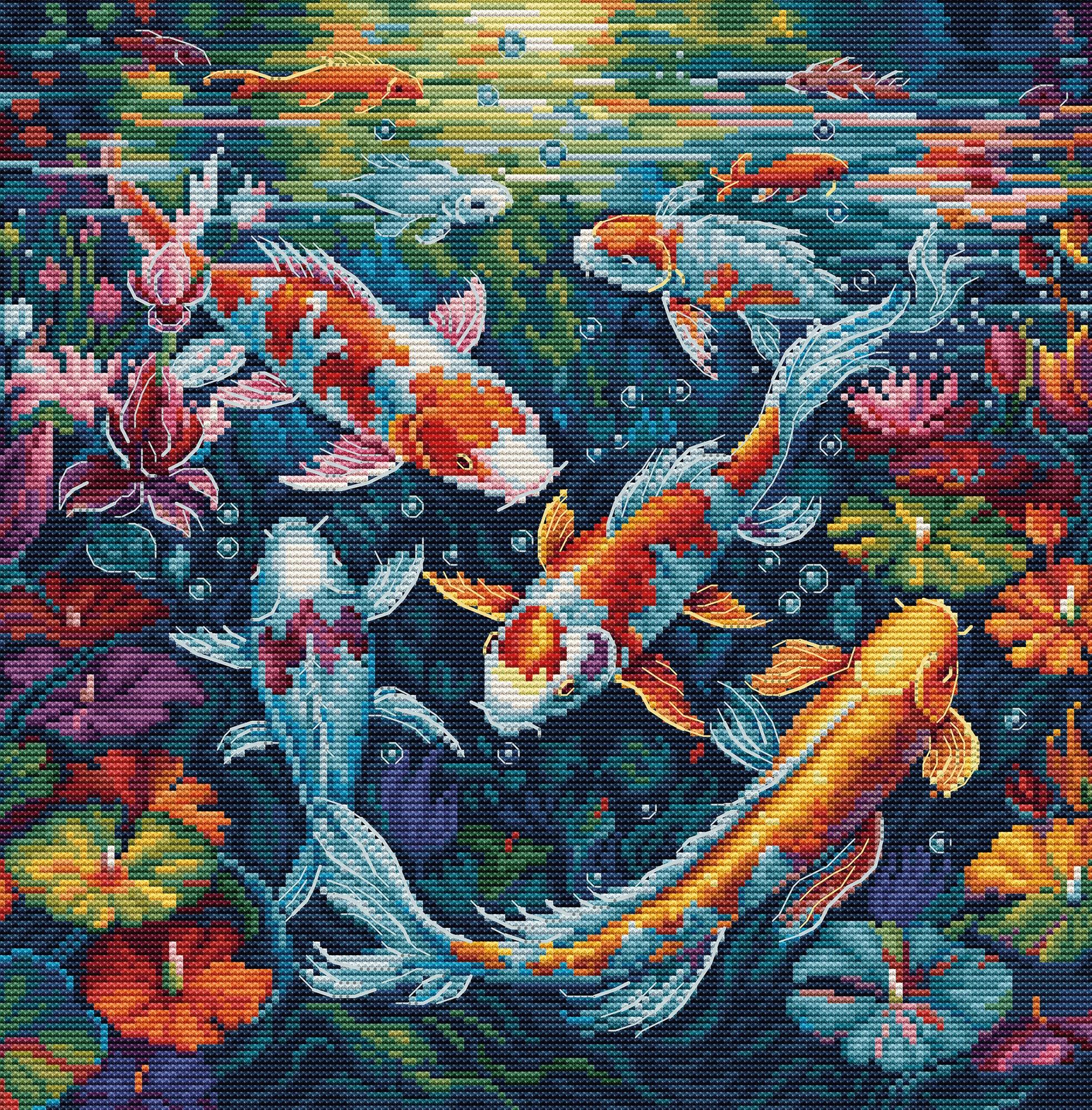 Cross Stitch Kit Luca - S - BU5030, The Aquarium - Luca - S Yarns