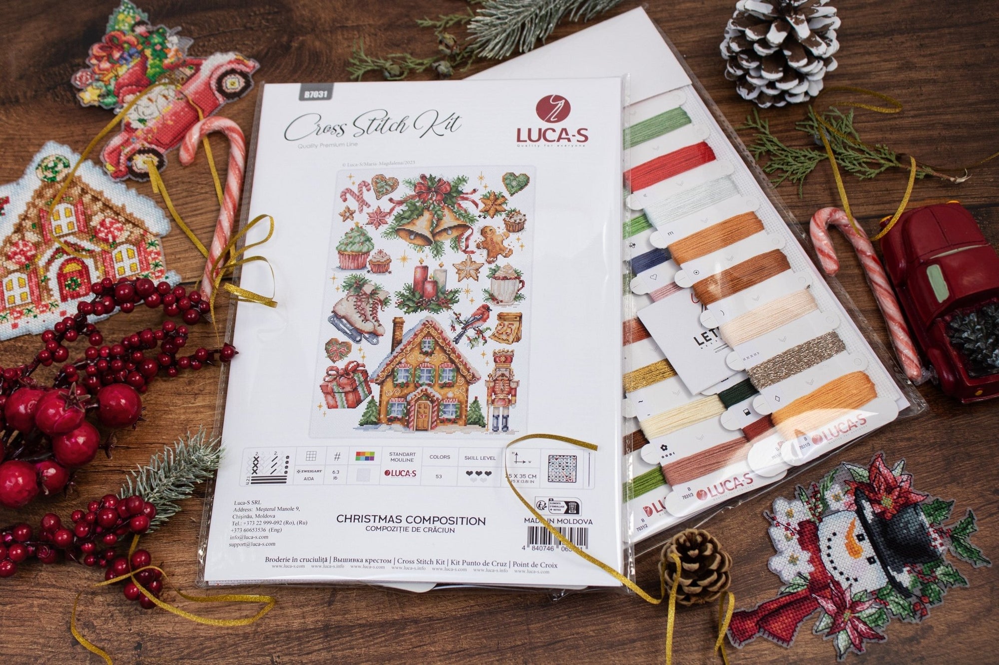 Cross Stitch Kit Luca - S - Christmas Composition, B7031 - Luca - S Yarns