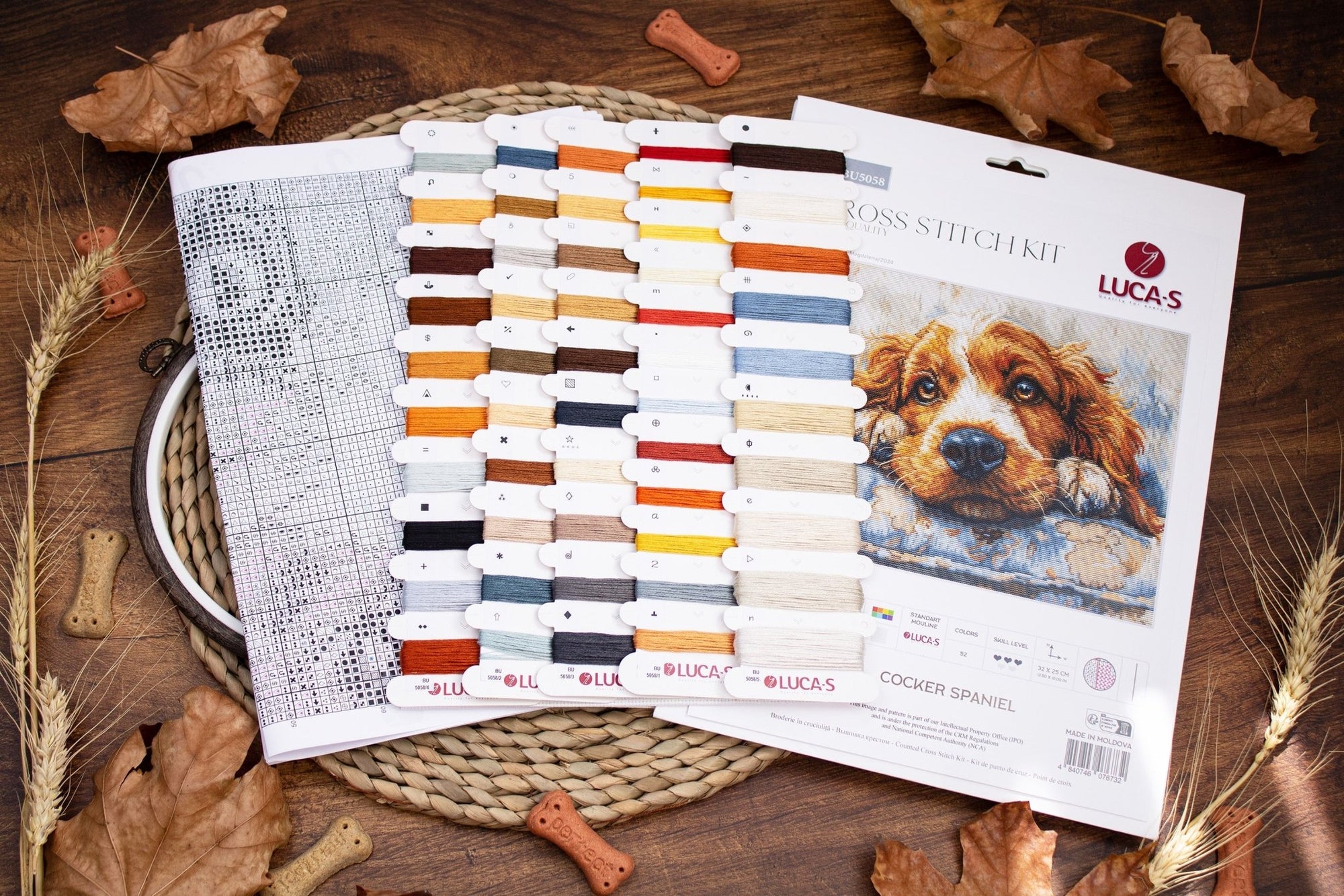 Cross Stitch Kit Luca - S - Cocker Spaniel, BU5058 - Luca - S Yarns