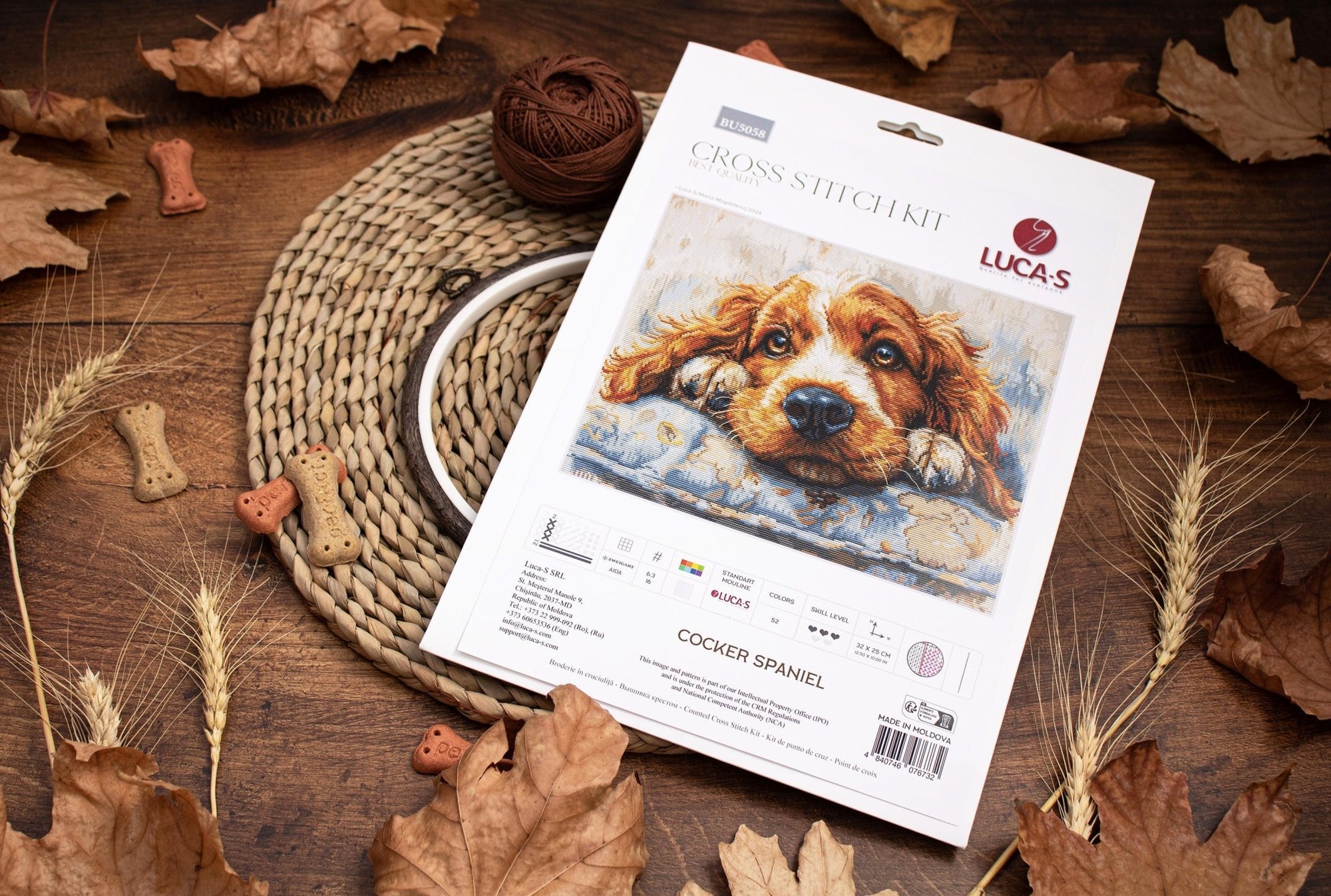 Cross Stitch Kit Luca - S - Cocker Spaniel, BU5058 - Luca - S Yarns