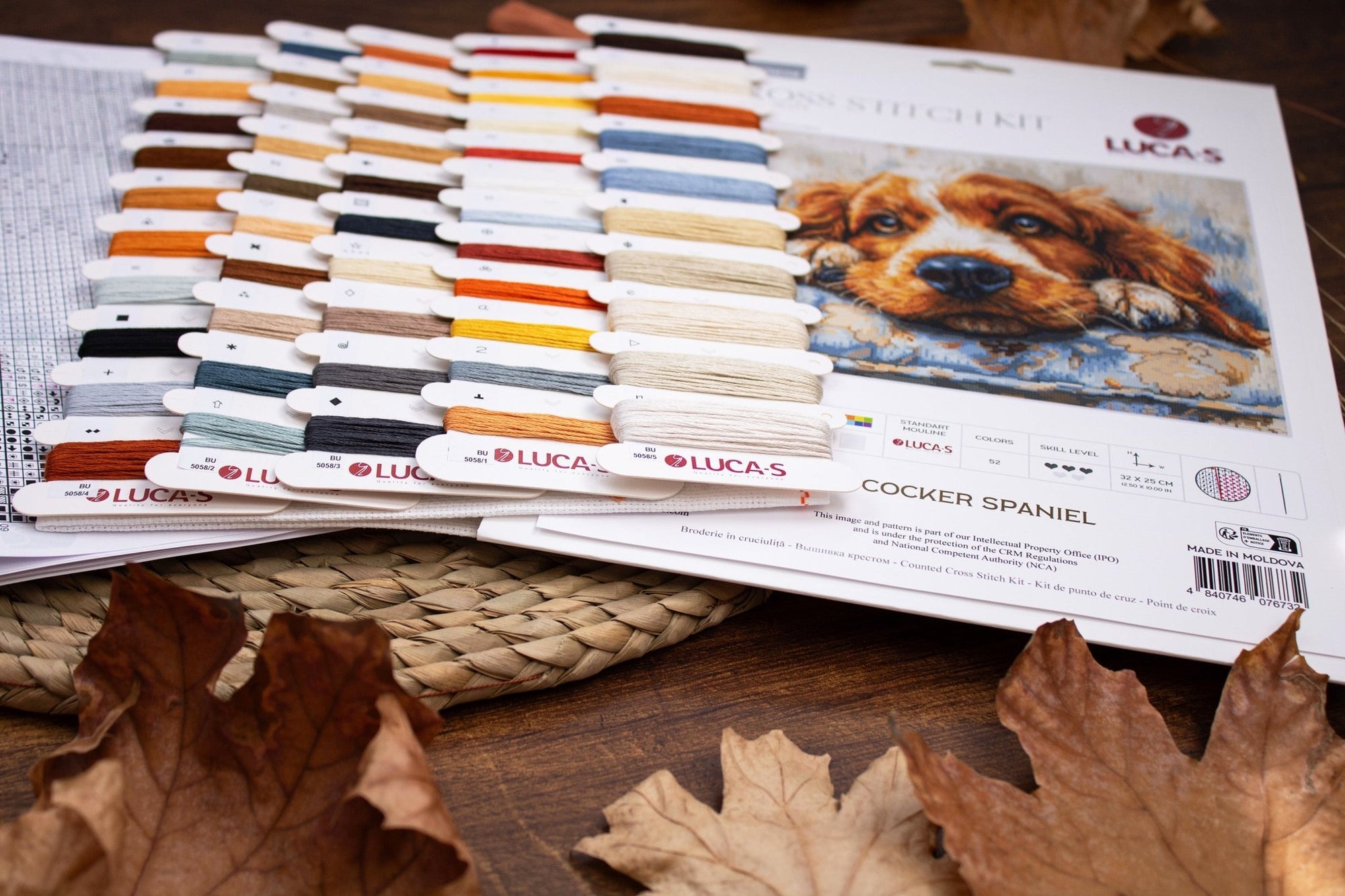 Cross Stitch Kit Luca - S - Cocker Spaniel, BU5058 - Luca - S Yarns