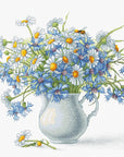 Cross Stitch Kit Luca - S - Cornflowers and Chamomile Vase, B2275 - Luca - S Yarns