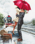 Cross Stitch Kit Luca - S - Couple on train station, B2369 - Luca - S Yarns