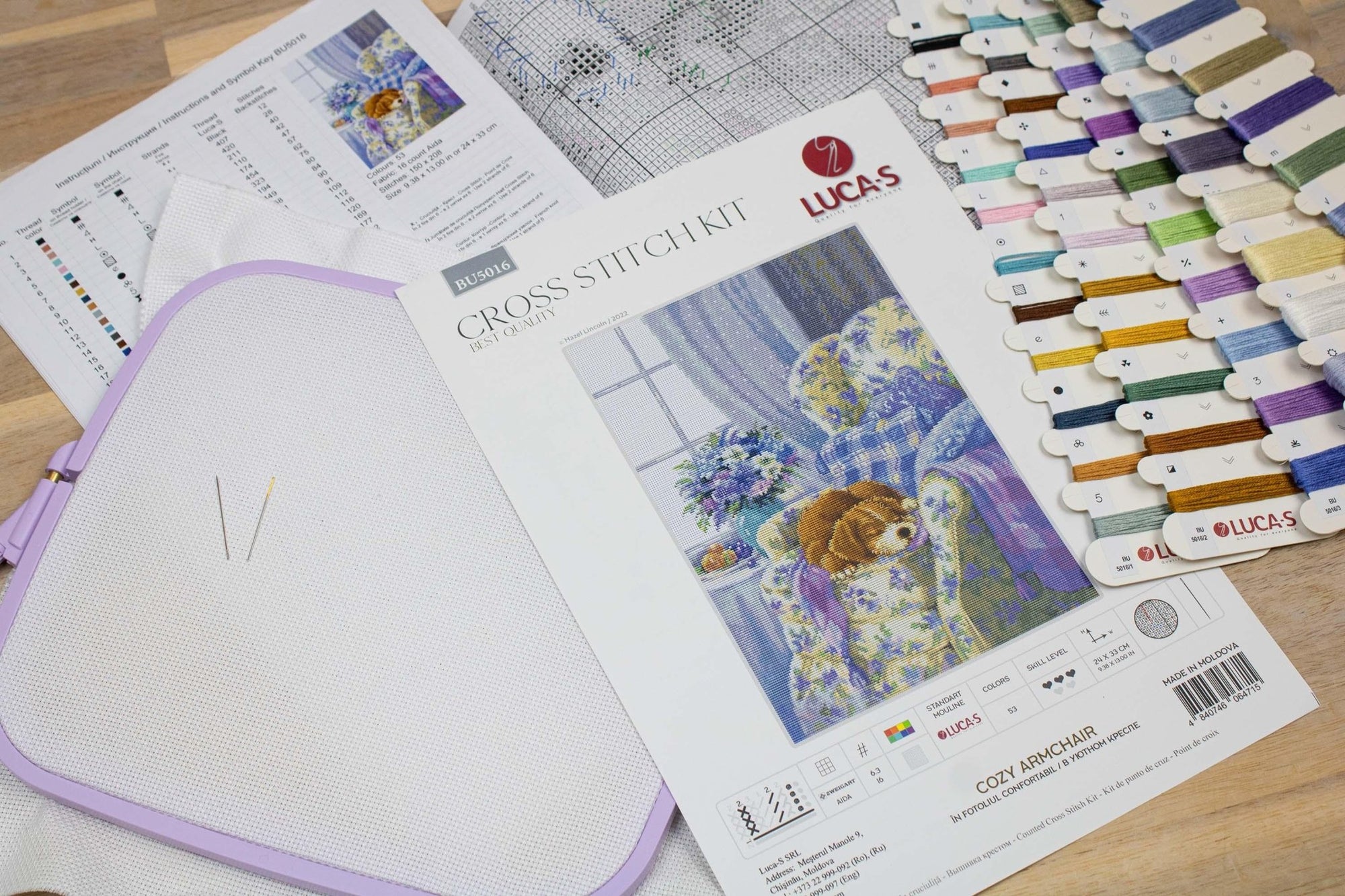 Cross Stitch Kit Luca - S - Cozy Armchair, BU5016 - Luca - S Yarns
