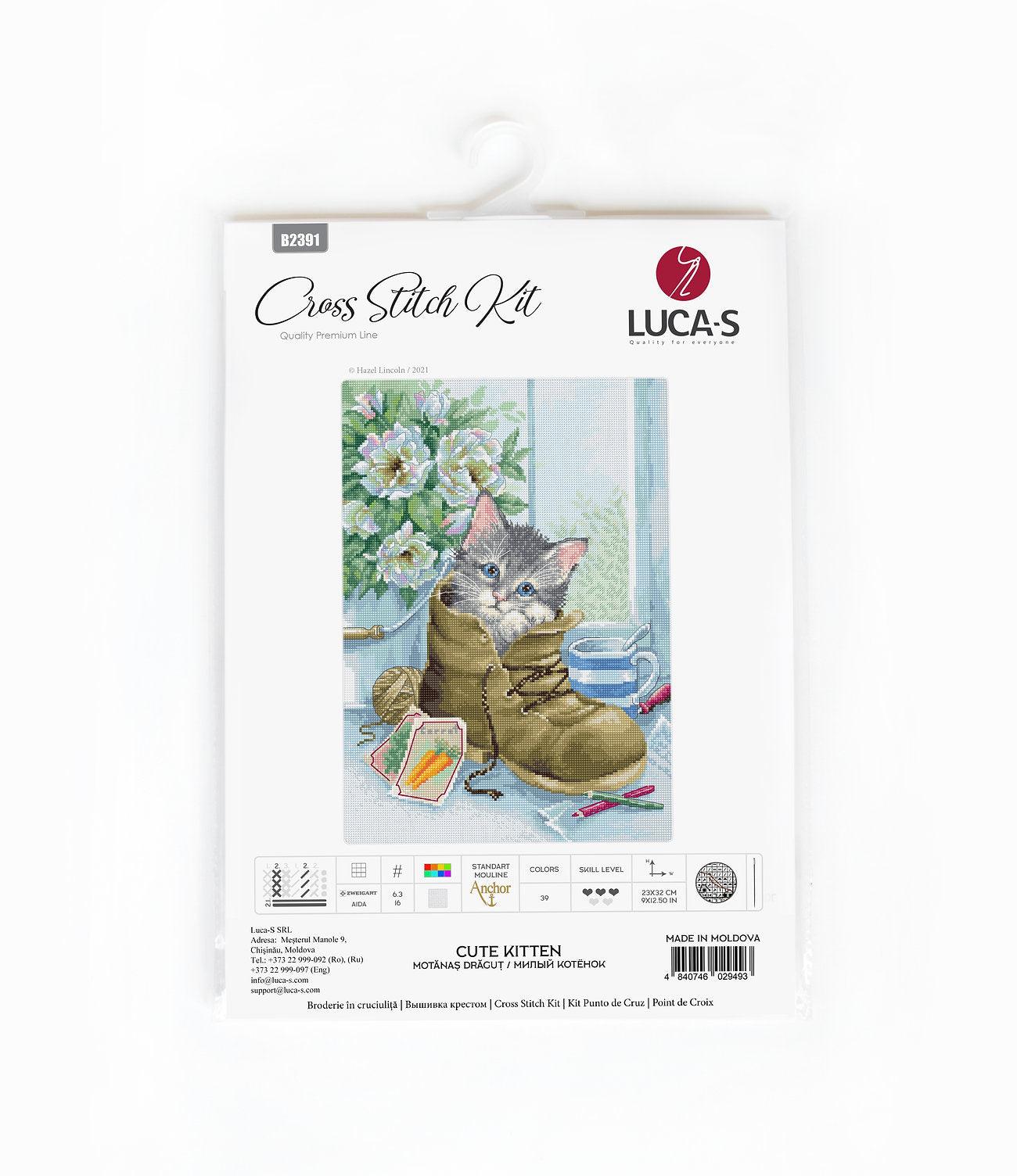 Cross Stitch Kit Luca - S - Cute Kitten, B2391 - Luca - S Yarns