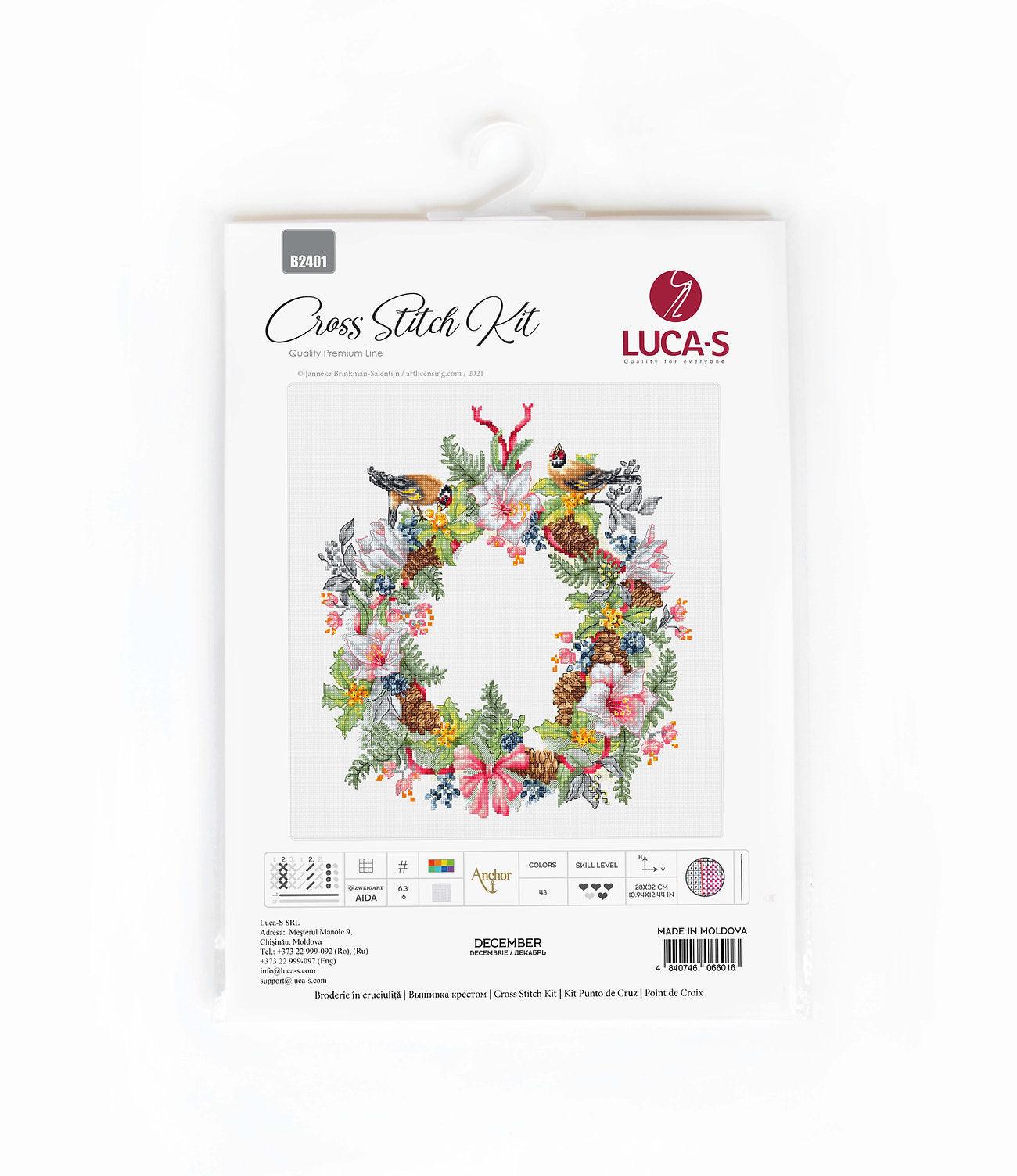Cross Stitch Kit Luca - S - December, B2401 - Luca - S Yarns